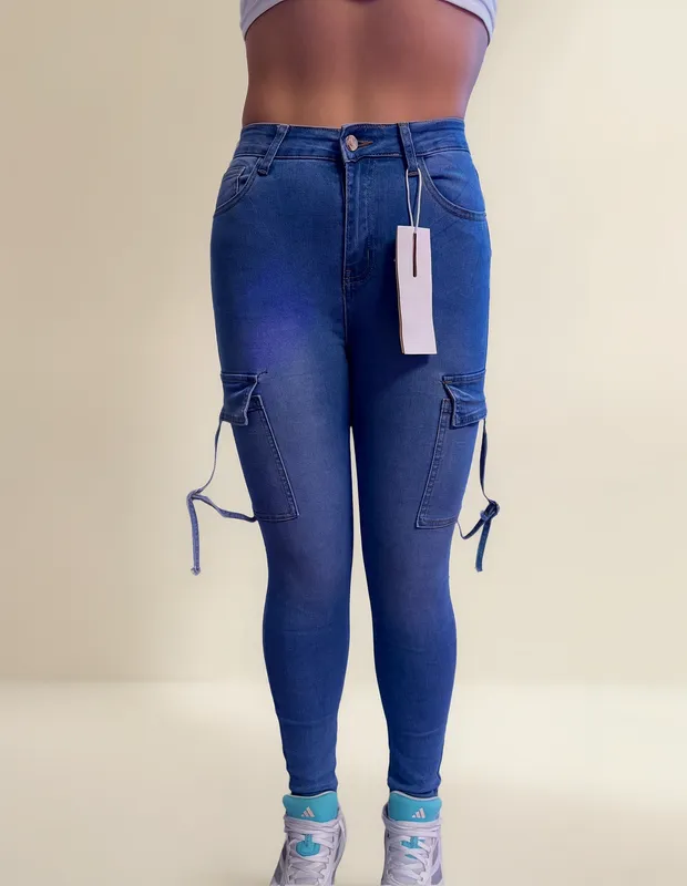 PANTALON DE MEZCLILLA ENTUBADO - CARGO STRETCH 514