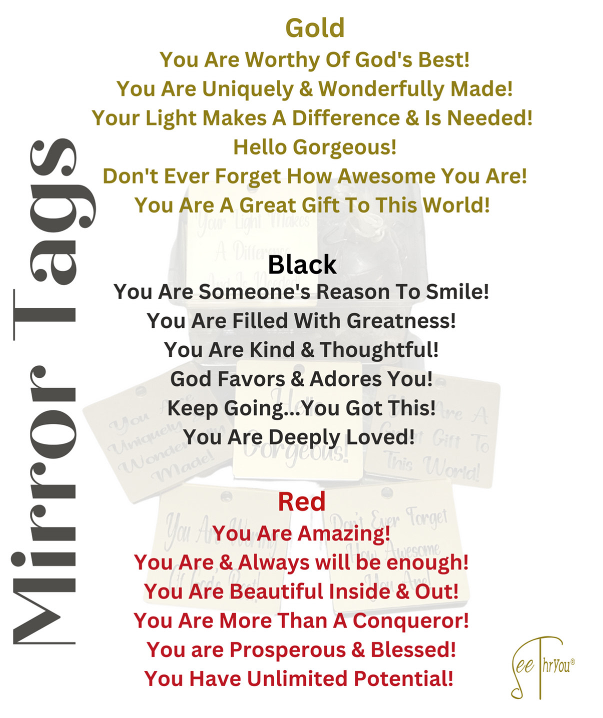 Affirmation Mirror Tags