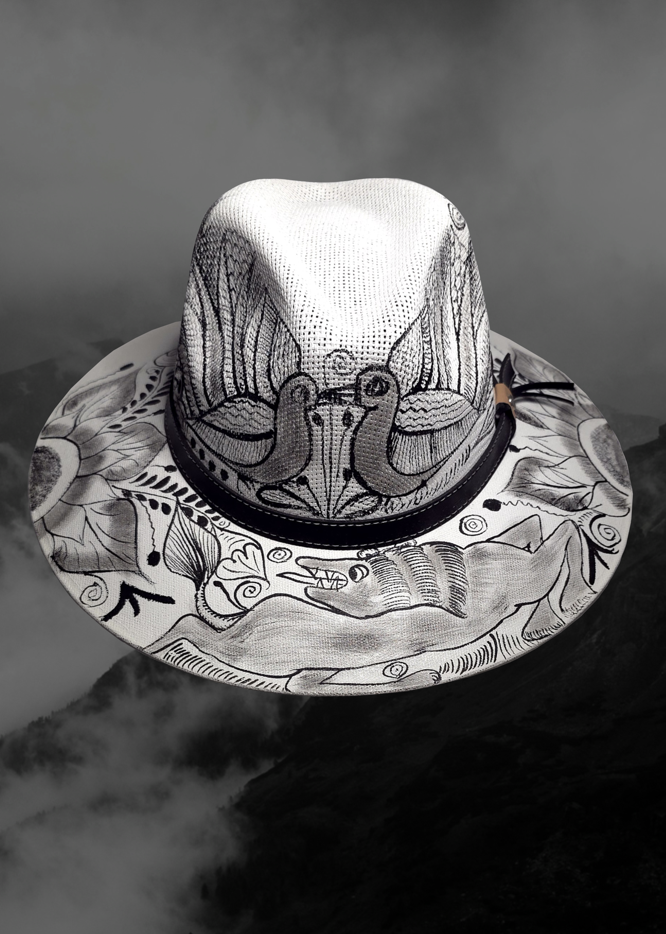 Mexican Artisanal Hand-Painted Hat 