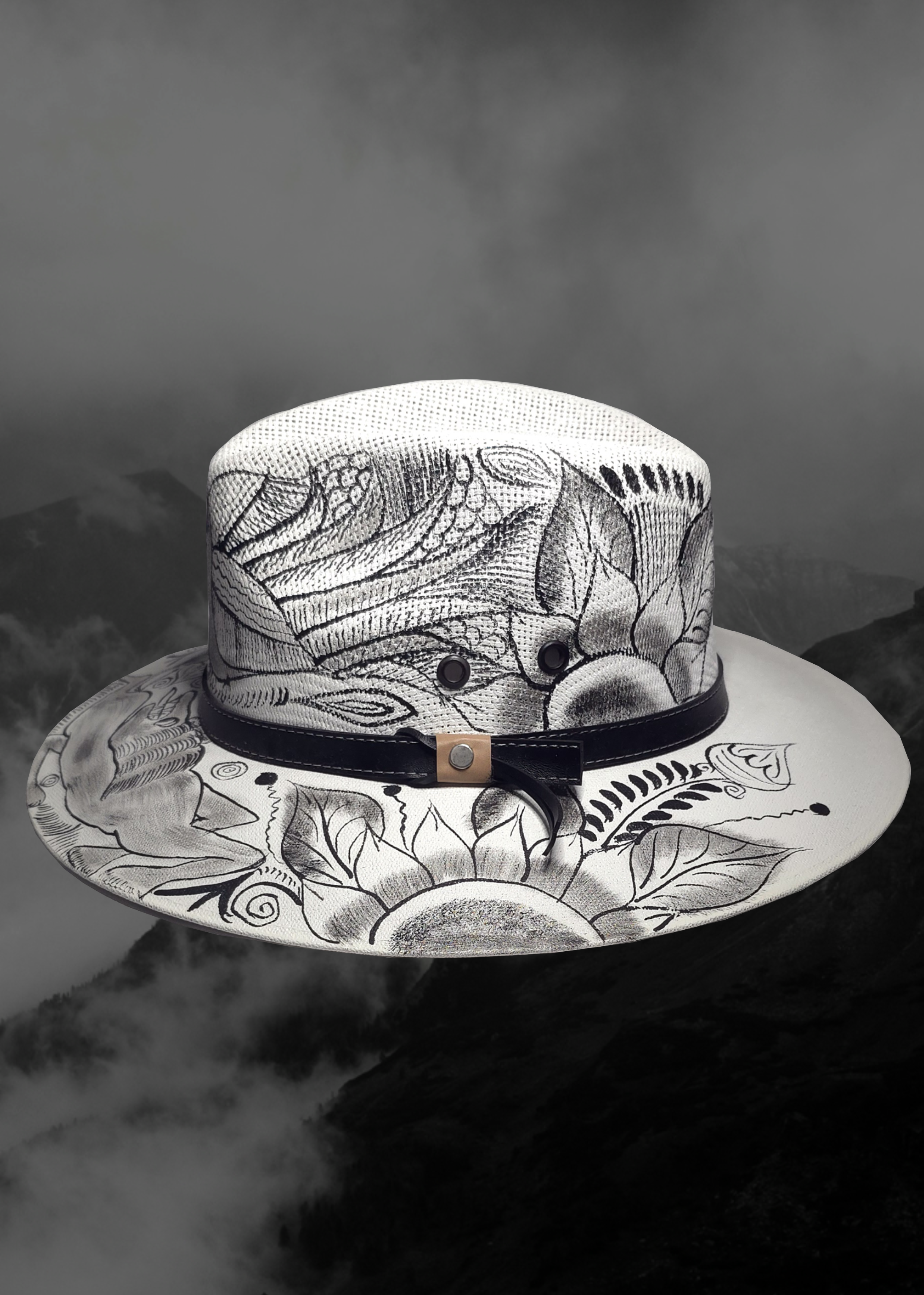 Mexican Artisanal Hand-Painted Hat 