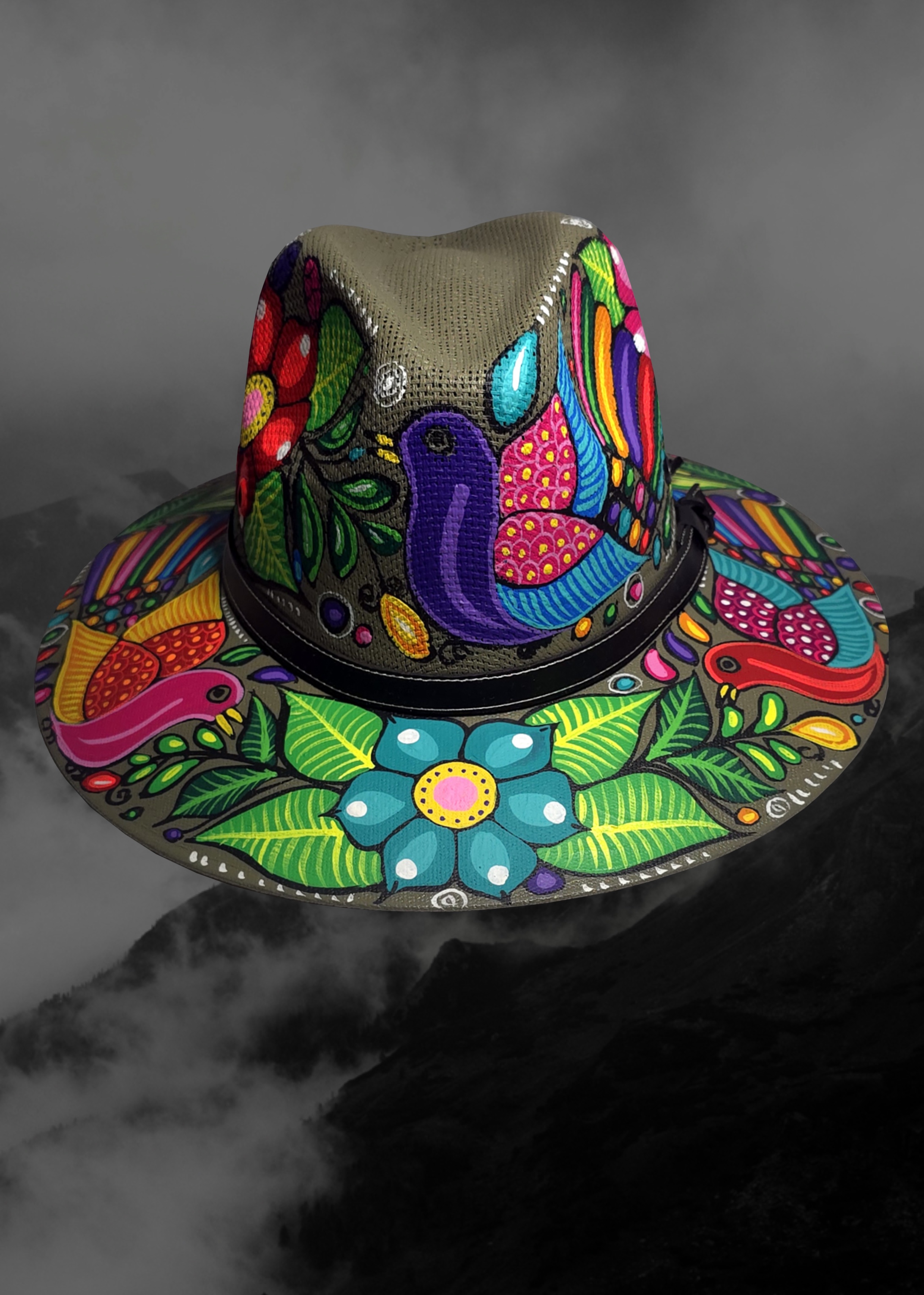 Mexican Artisanal Hand-Painted Hat