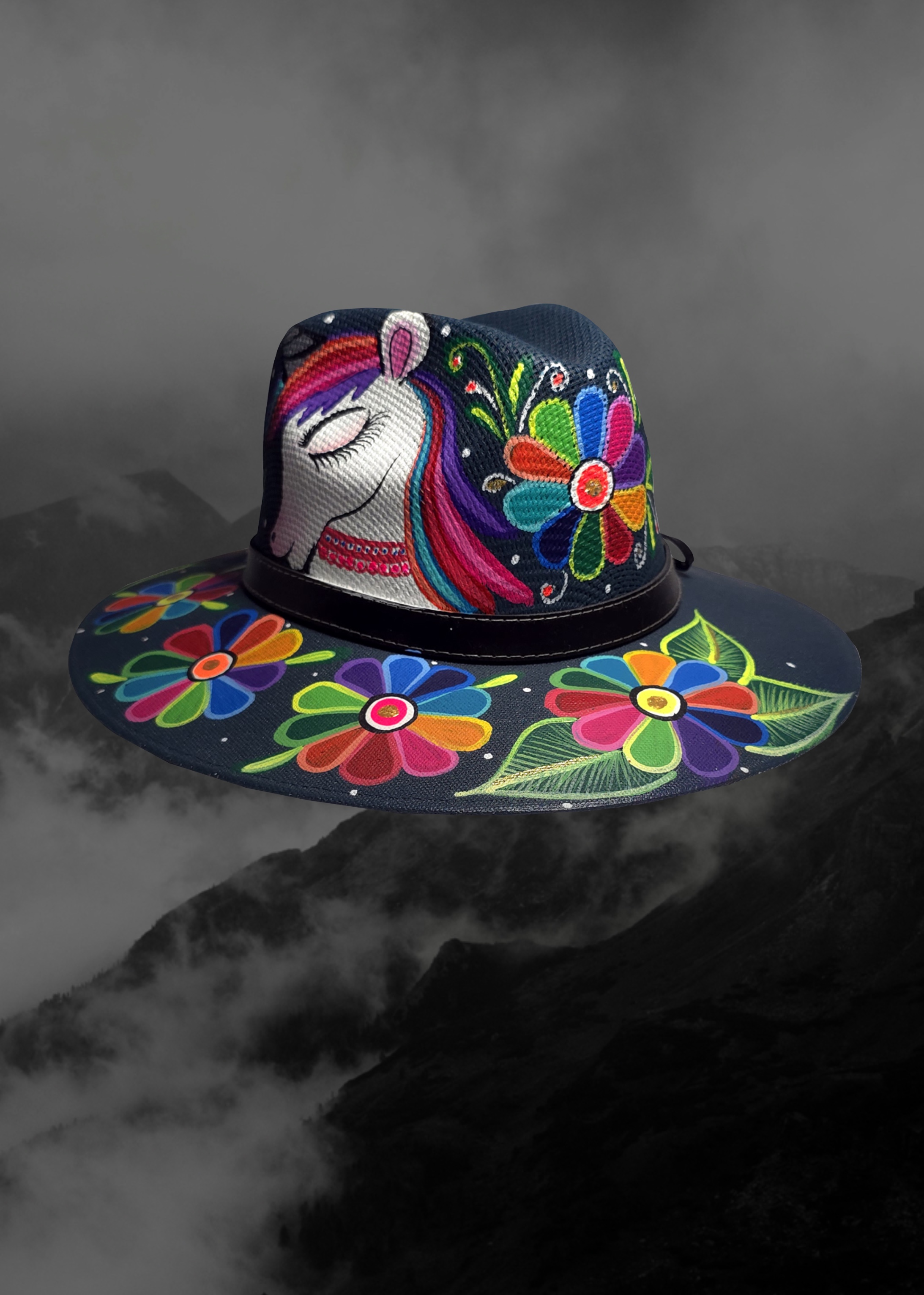Mexican Artisanal Hand-Painted Hat