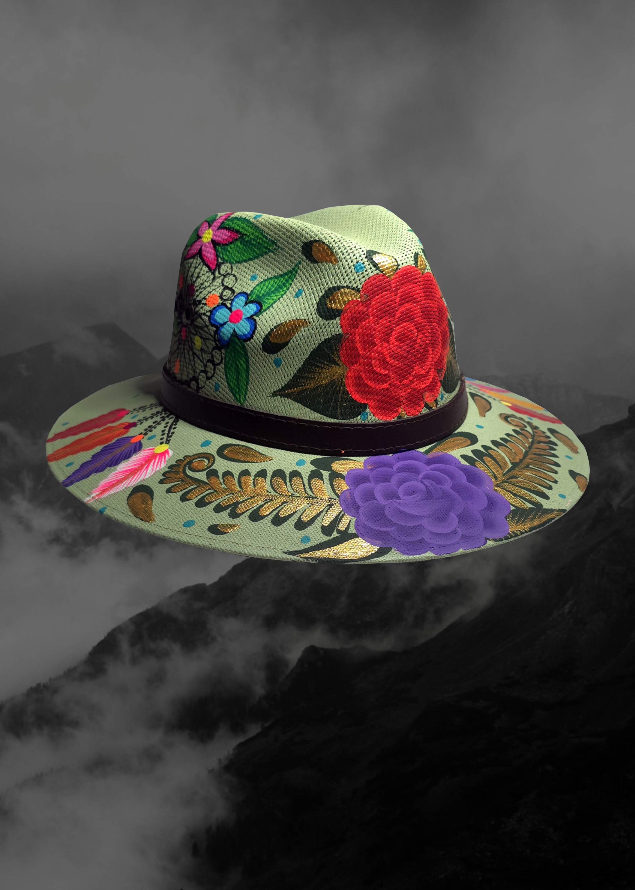 Mexican Artisanal Hand-Painted Hat