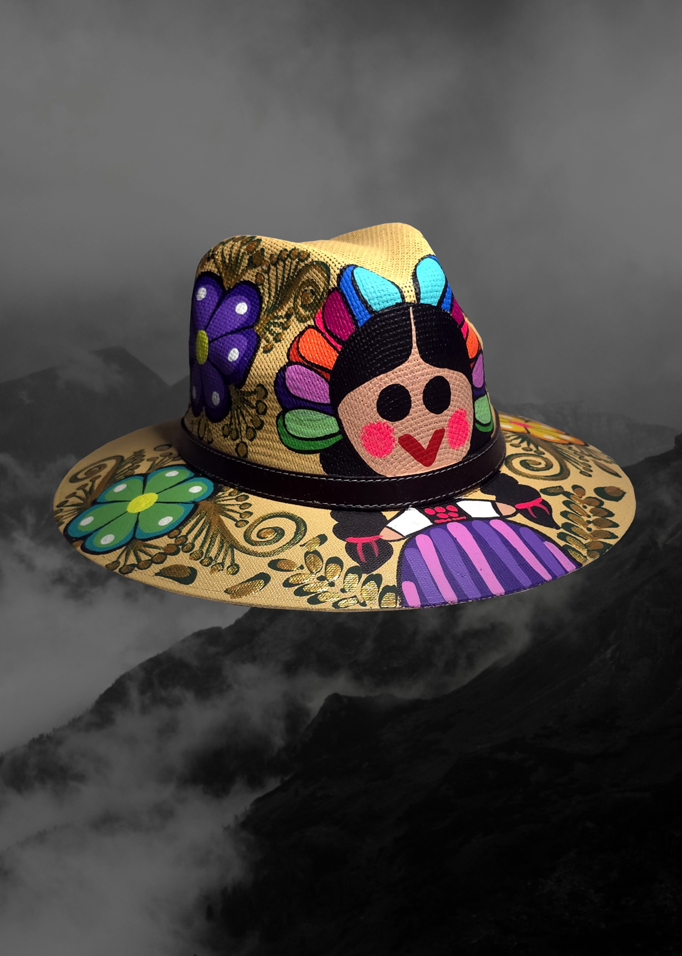 Mexican Artisanal Hand-Painted Hat