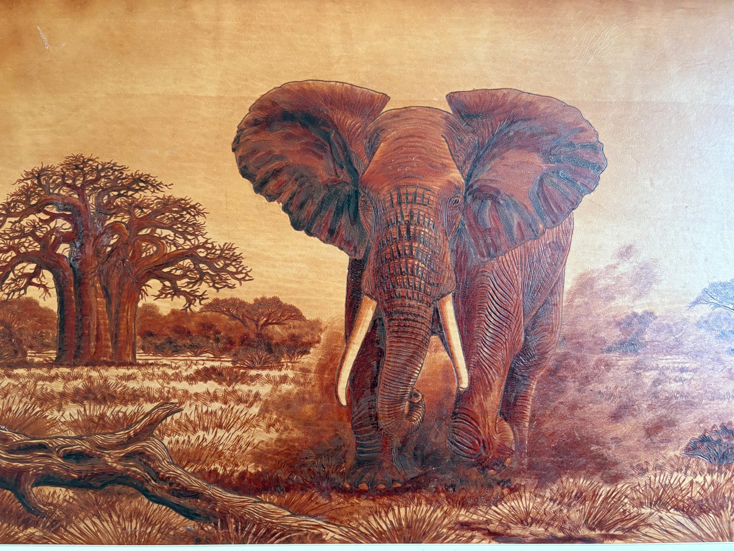 Handcrafted Elephant Wood Carving