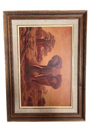 Handcrafted Elephant Wood Carving