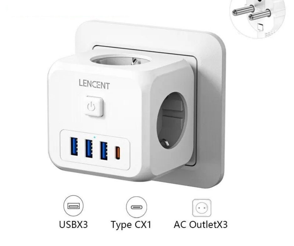 Lencent 7ın1 Tam Korumalı Priz