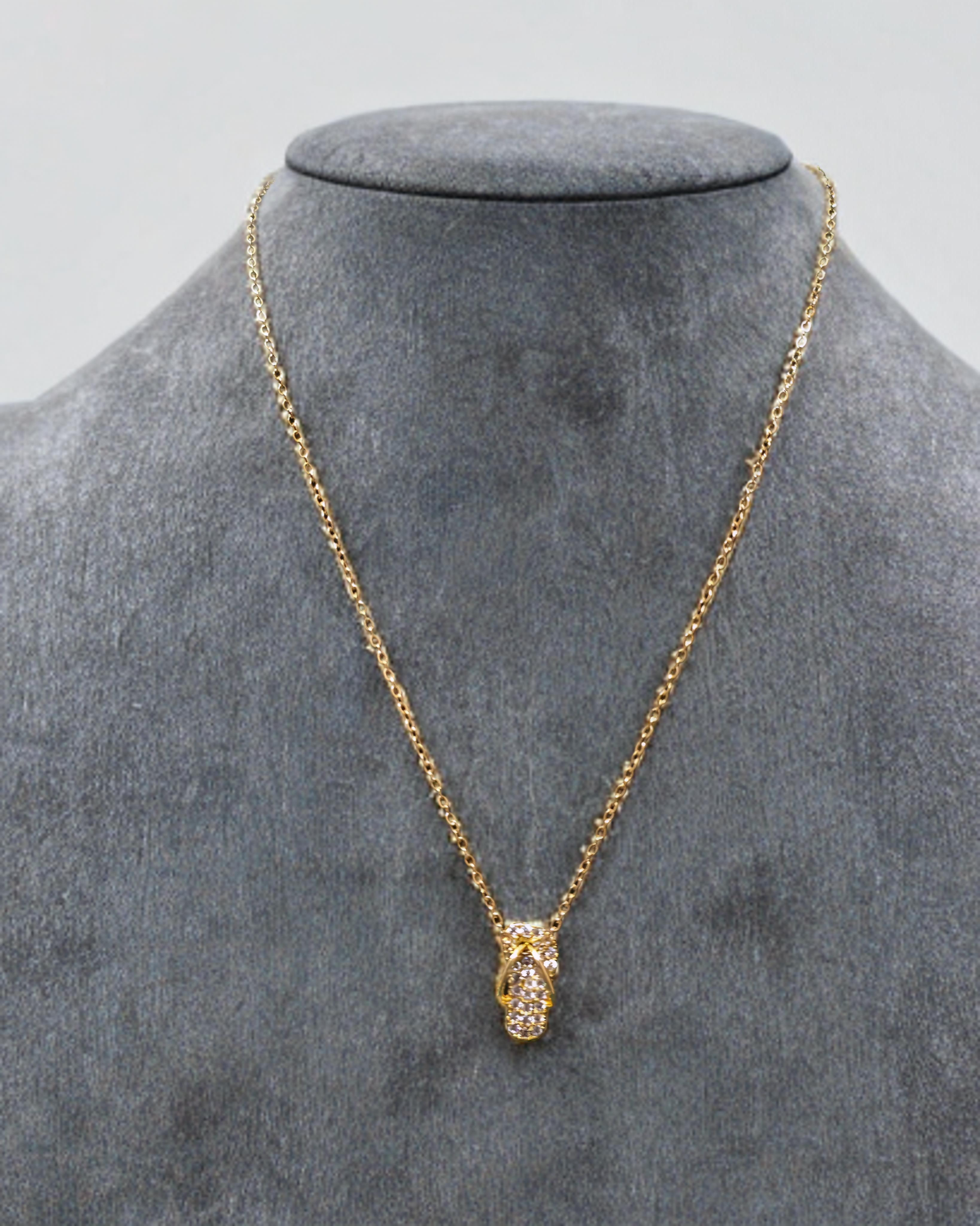 Flip-Flop Pendant Necklace Gold-Plated