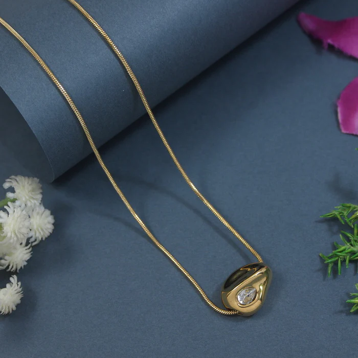  Stainless Steel Drop Pendent Necklace