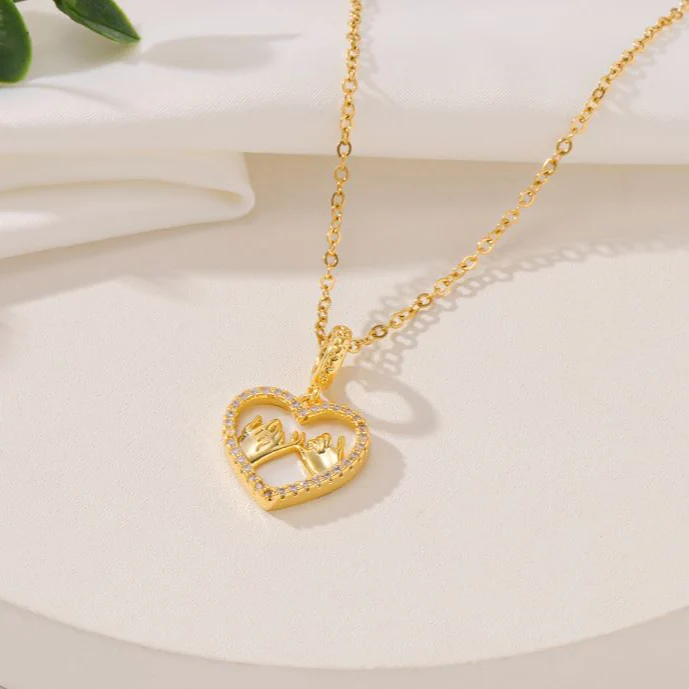 Stainless Steel Love Hand Pendent Necklace