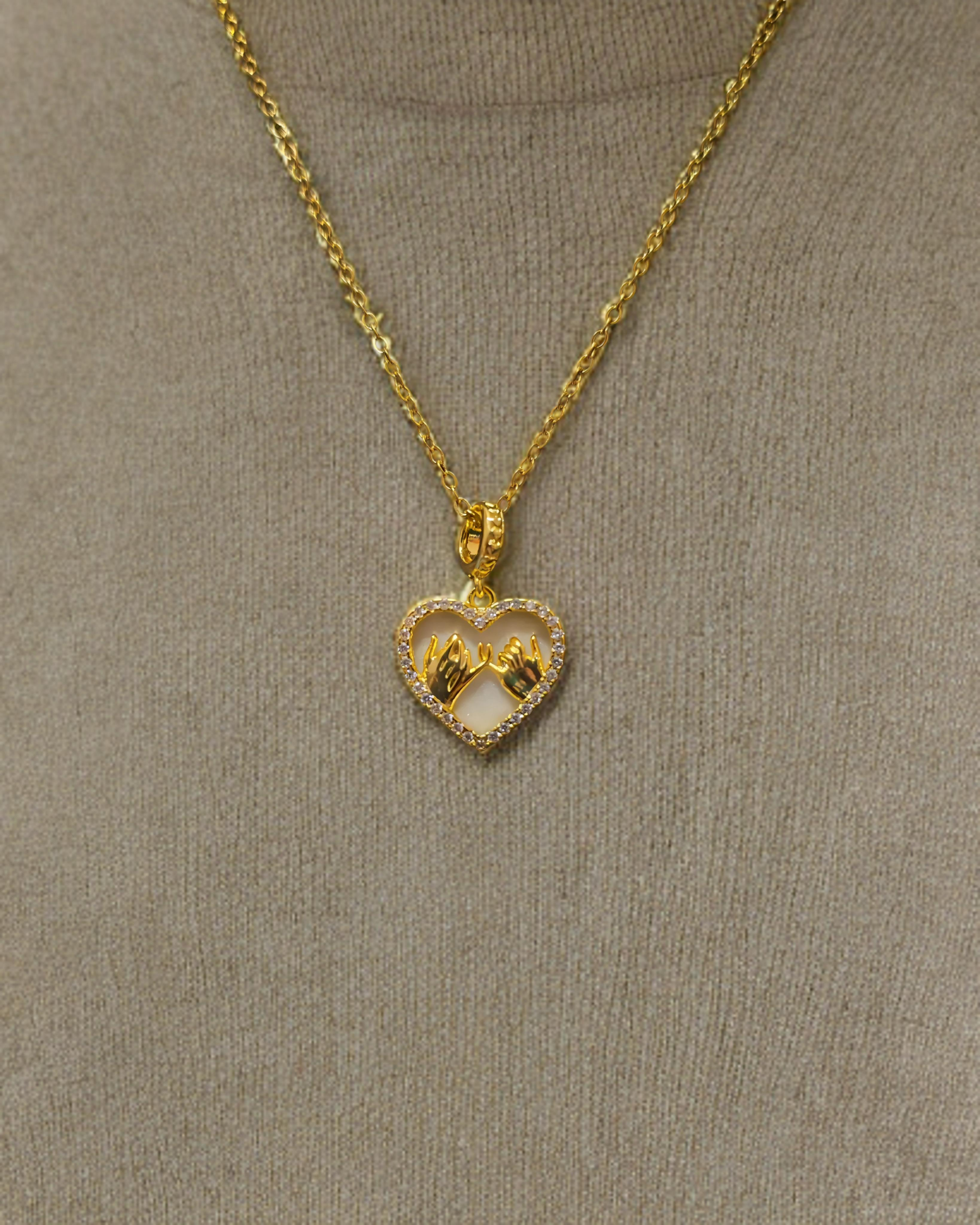 Stainless Steel Love Hand Pendent Necklace
