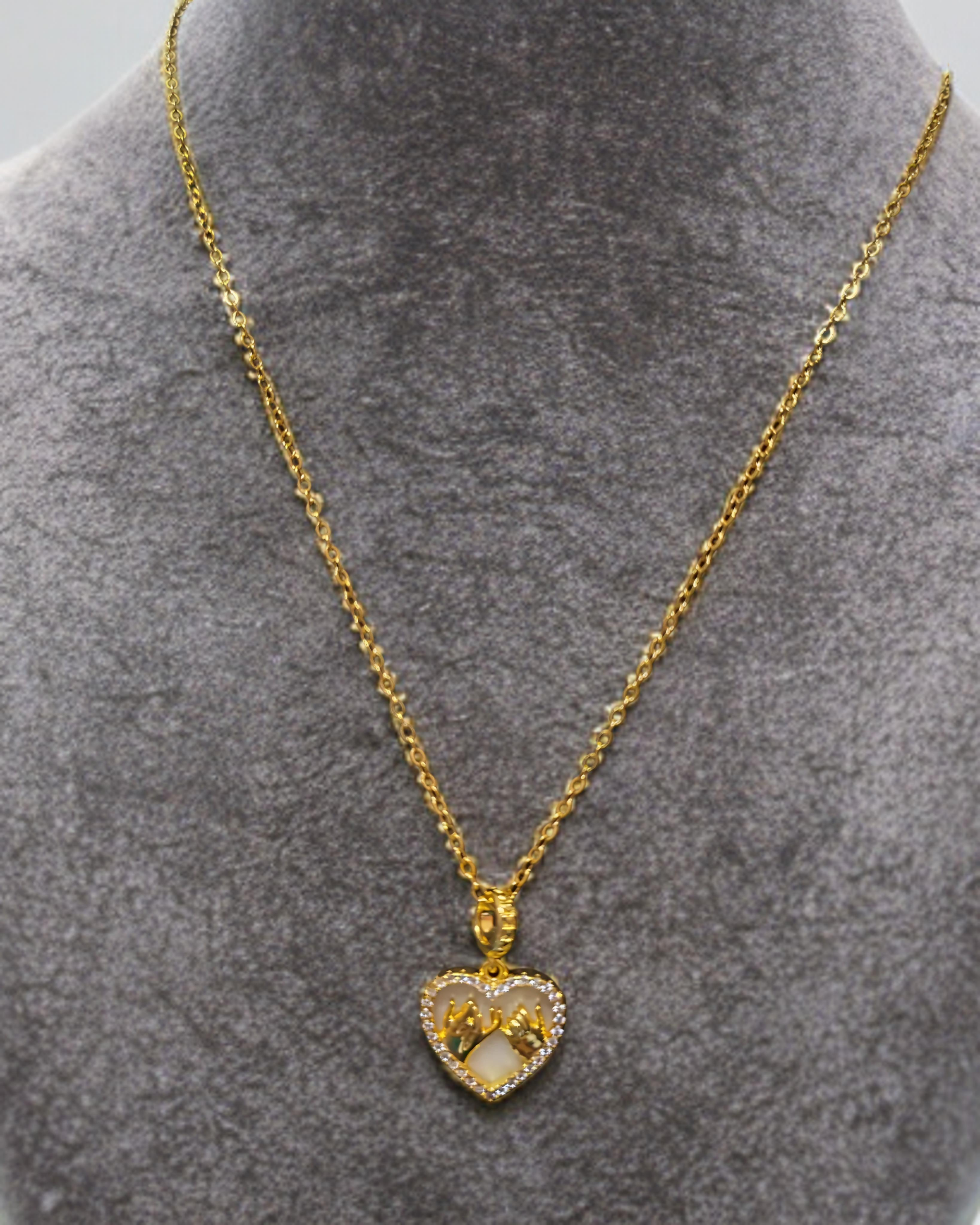 Stainless Steel Love Hand Pendent Necklace