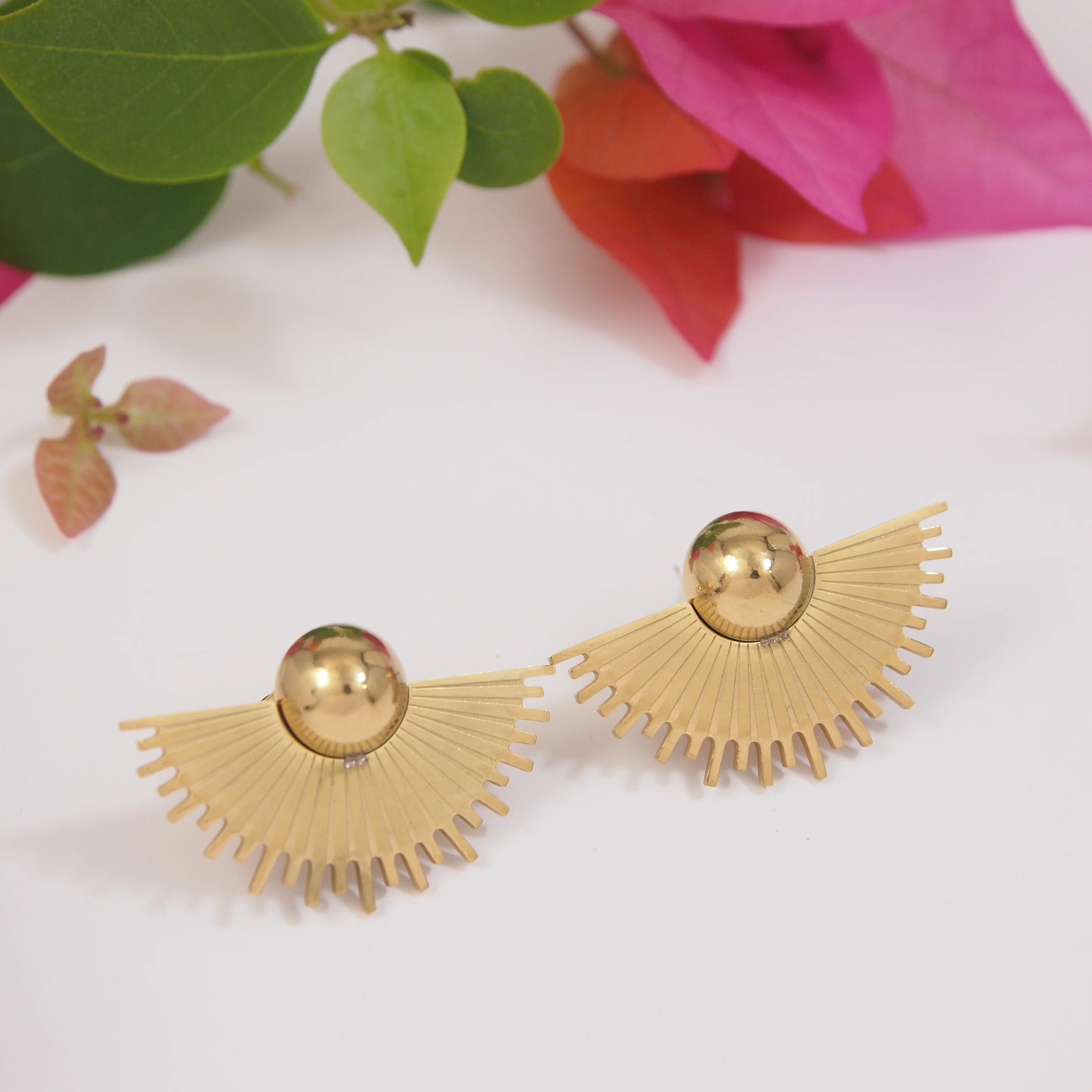  Stainless Steel Half Sun Shape Earring