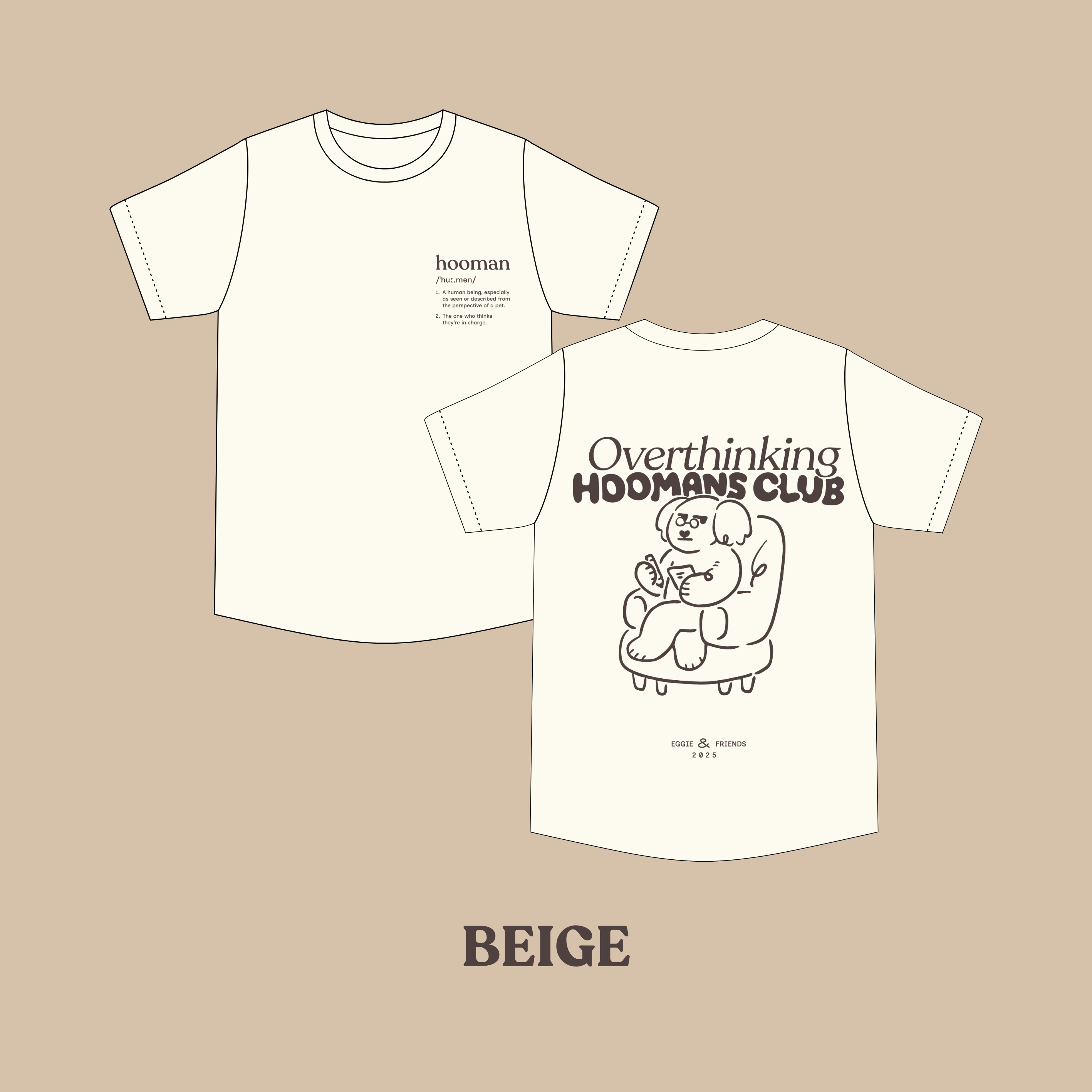 Overthinking Hoomans Club Oversized Tee