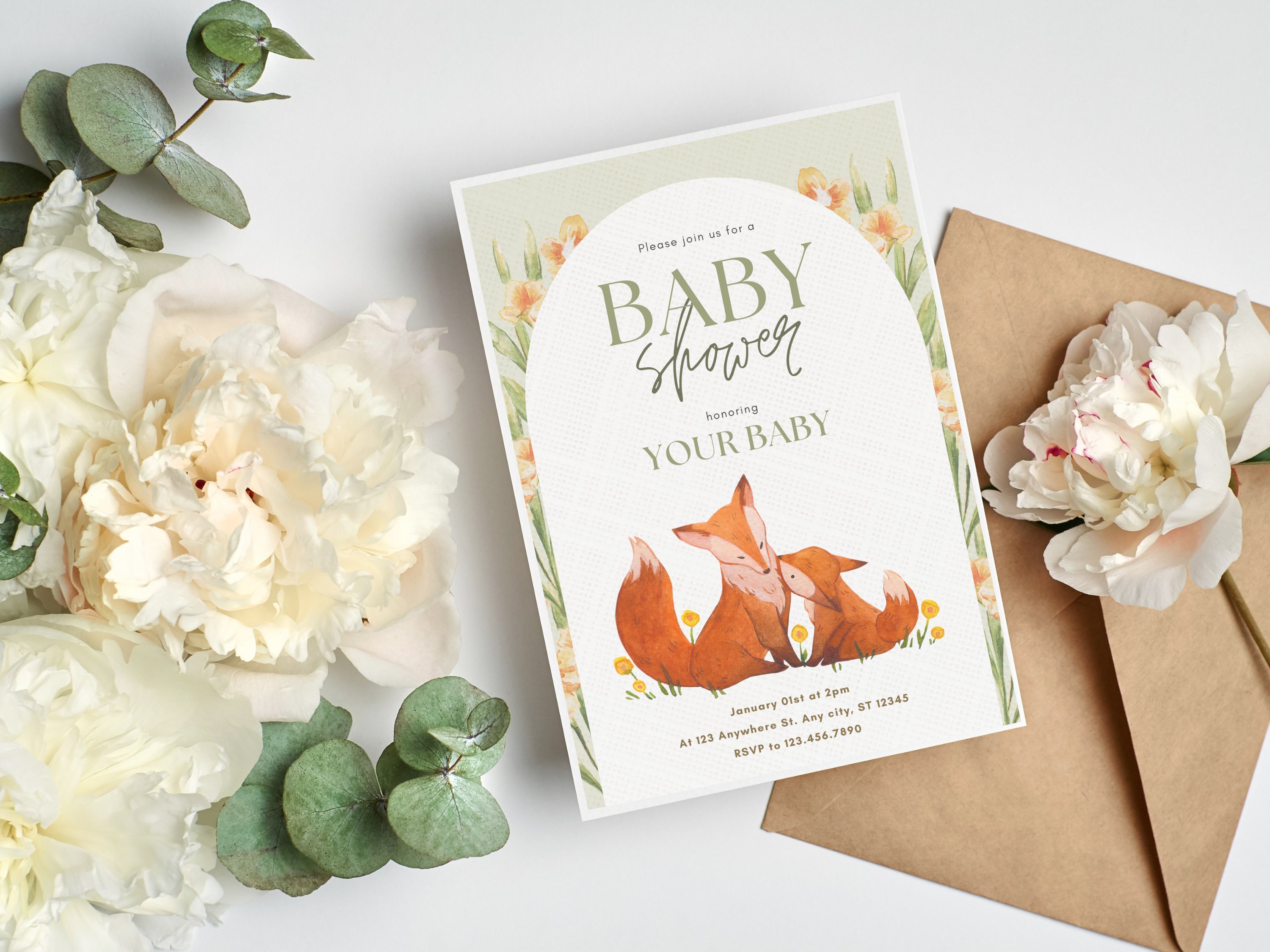 Editable Woodland Baby Shower Bundle with Invites, Games and Decorations 🌿