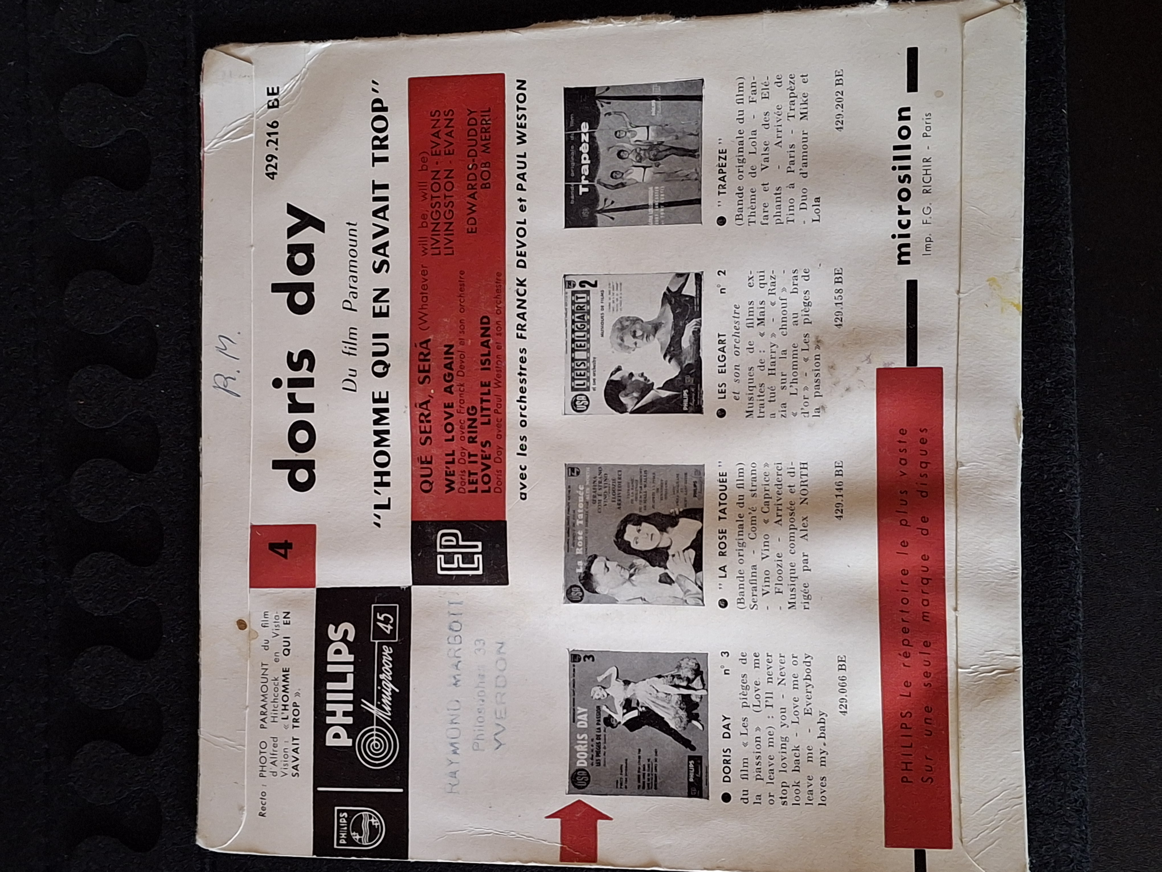 Disque vinyle 45 Tours Doris Day - Qué Será Será