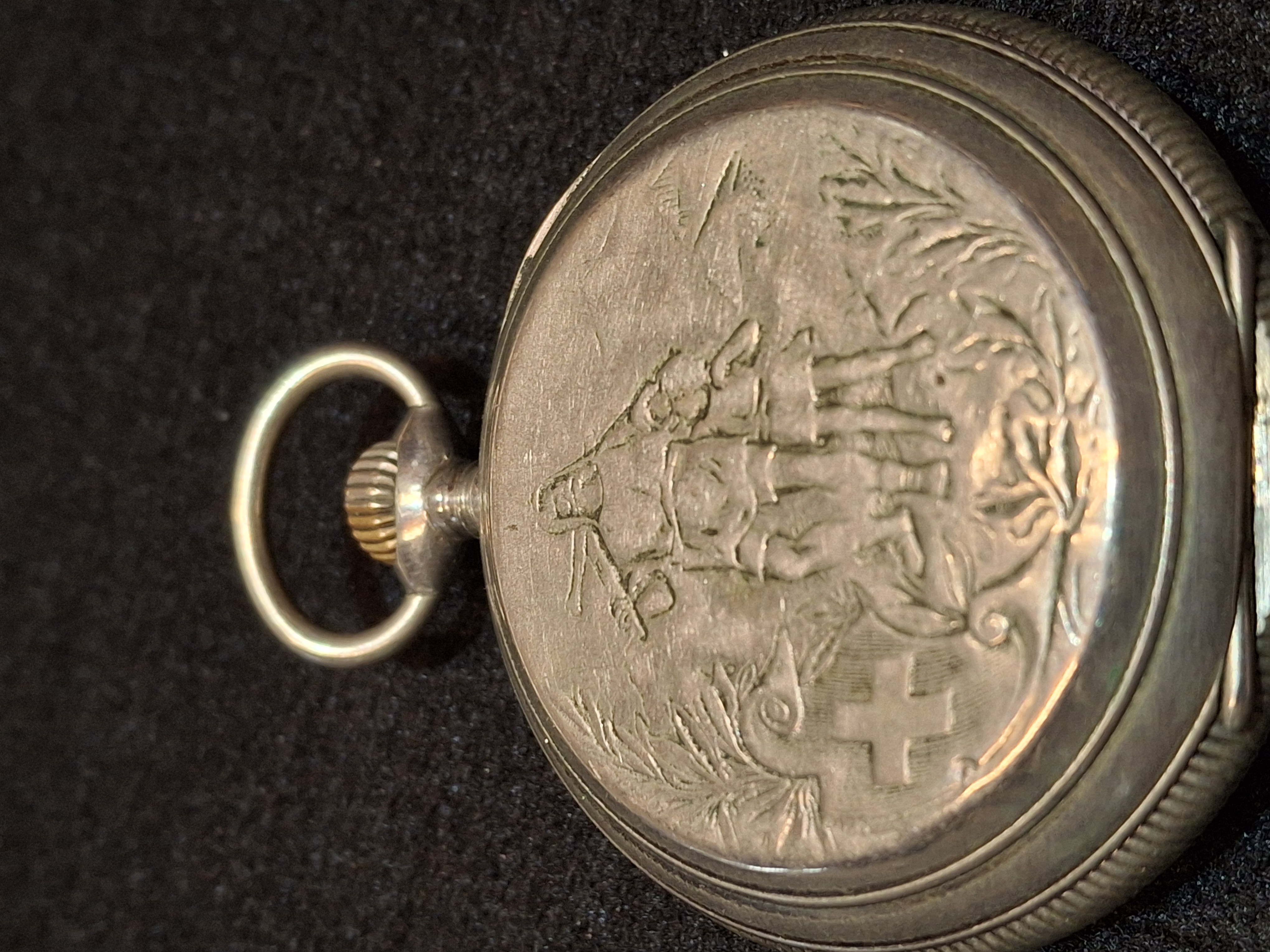 Montre de poche vintage ''MOERIS'' Gravure Guillaume Tell