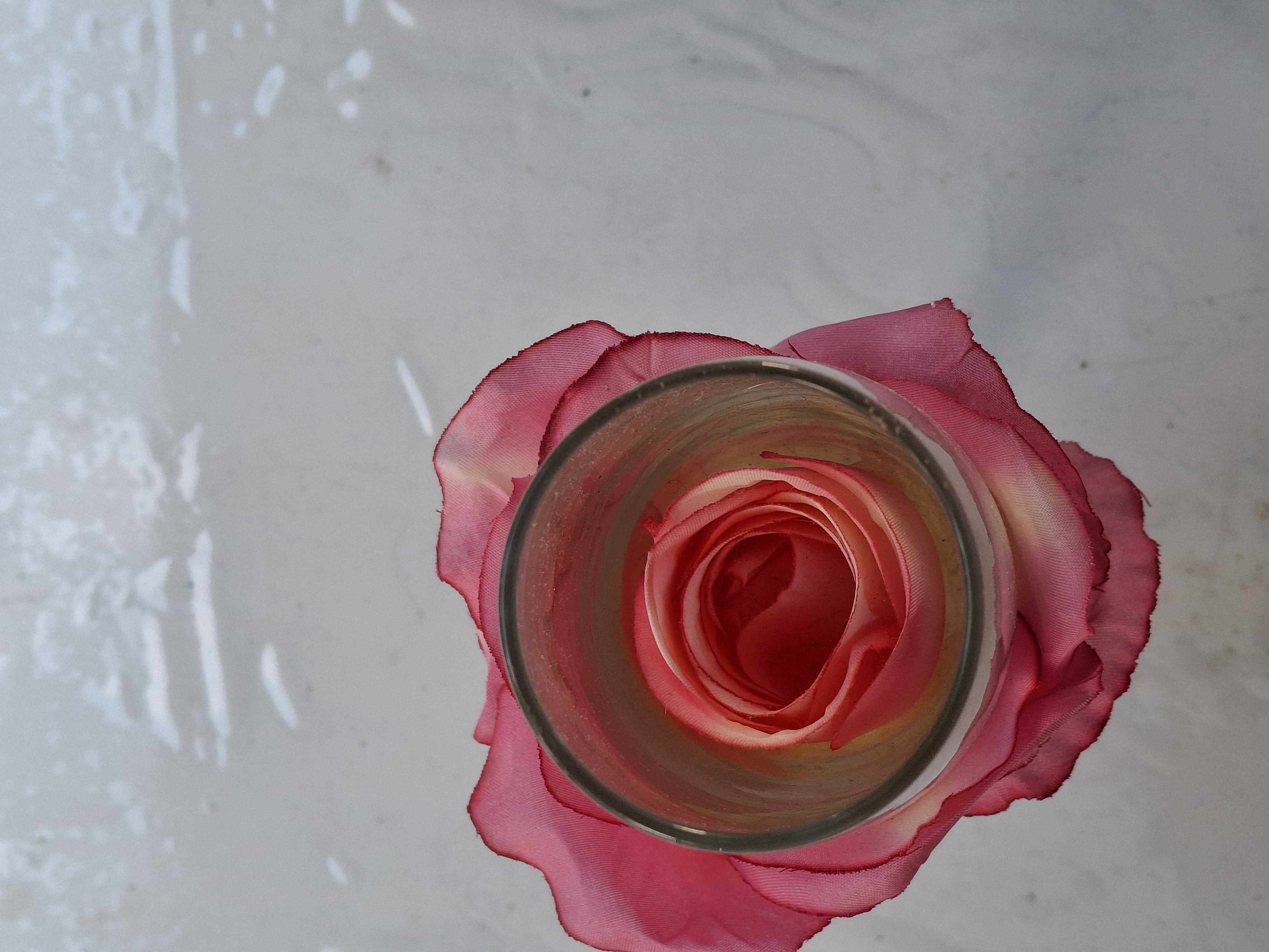 Verre décoratif avec fleur