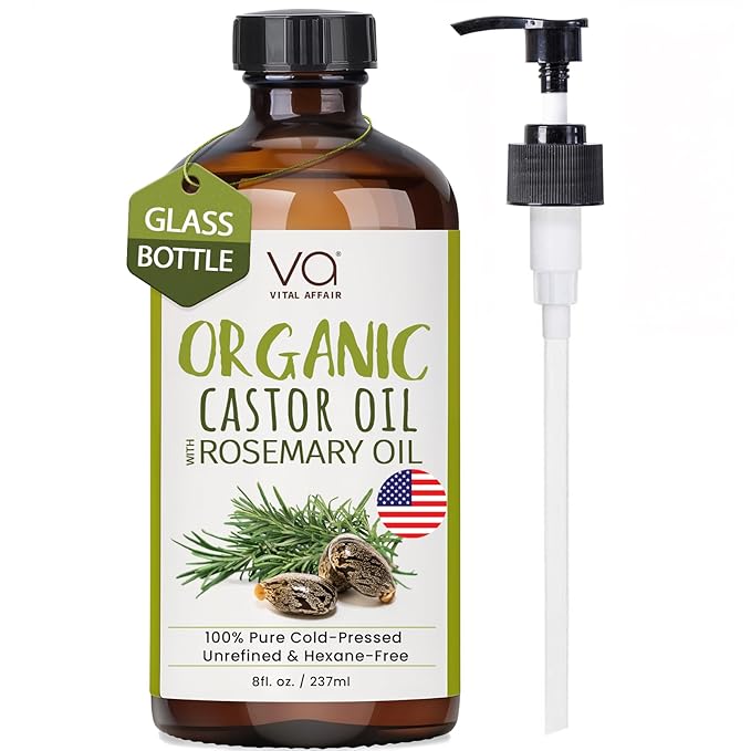 Organic Castor Oil With Rosemary Oil For Hair Growth