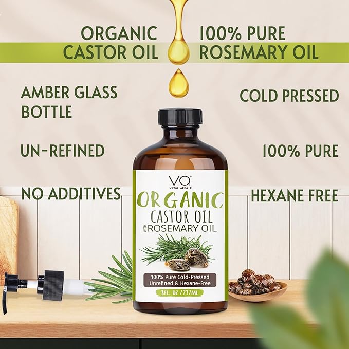 Organic Castor Oil With Rosemary Oil For Hair Growth