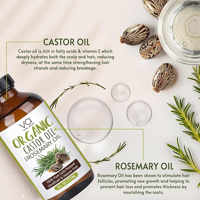 Organic Castor Oil With Rosemary Oil For Hair Growth