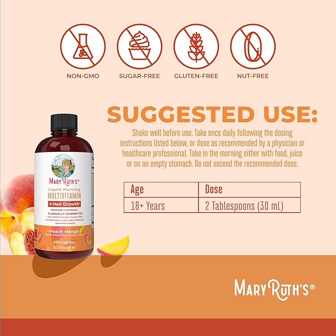 MaryRuth Organics Liquid Multivitamin + Hair Growth