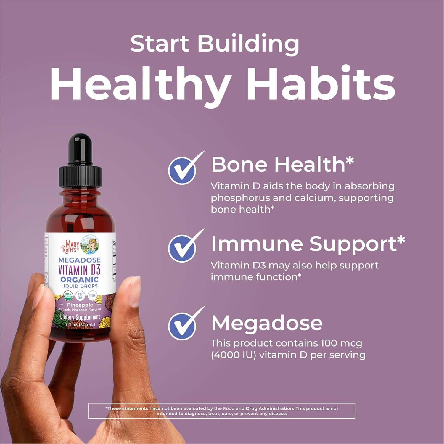MaryRuth's Megadose Vitamin D3 Organic Liquid Drops