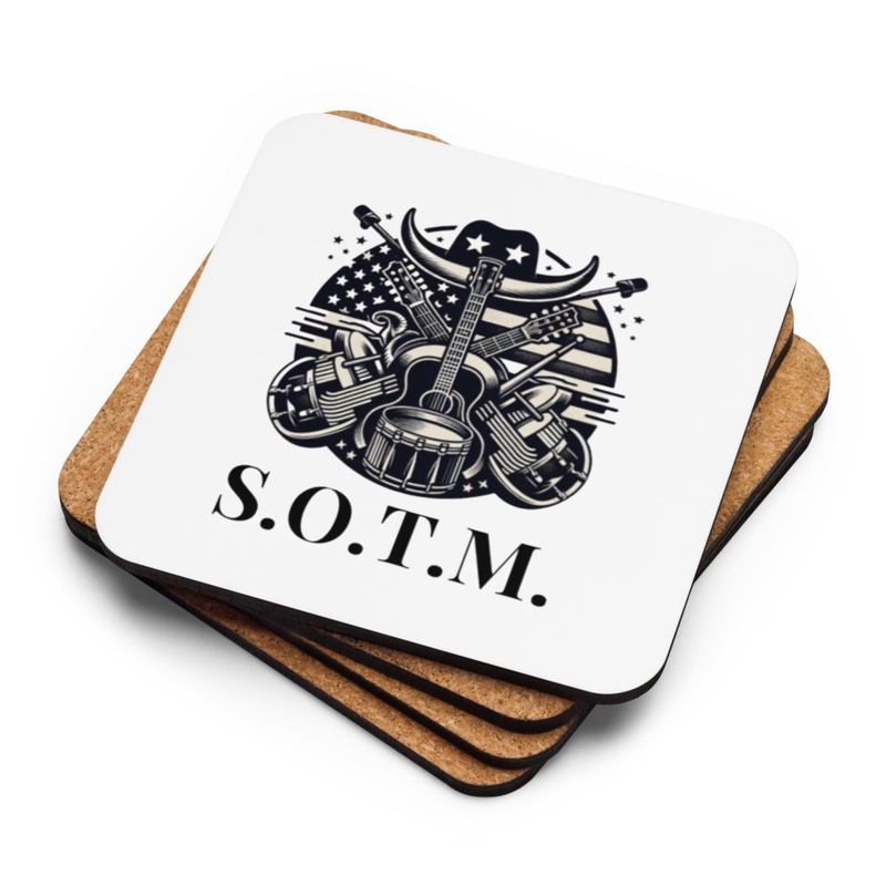 SOTM. Cork-back coaster