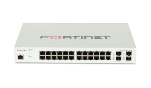 SWITCH FORTISWITCH FORTNET - FS-224E - 1RU - WIRED - 1GBPS - GIGABIT ETHERNET - 512MB RAM - 128MB FLASH MEMORY - 100-240V AC, 50/60 HZ-L2/L3 SWITCH - 24X GE RJ45 PORTS, 4X GE SFP SLOTS. FORTIGATE SWITCH CONTROLLER COMPATIBLE.