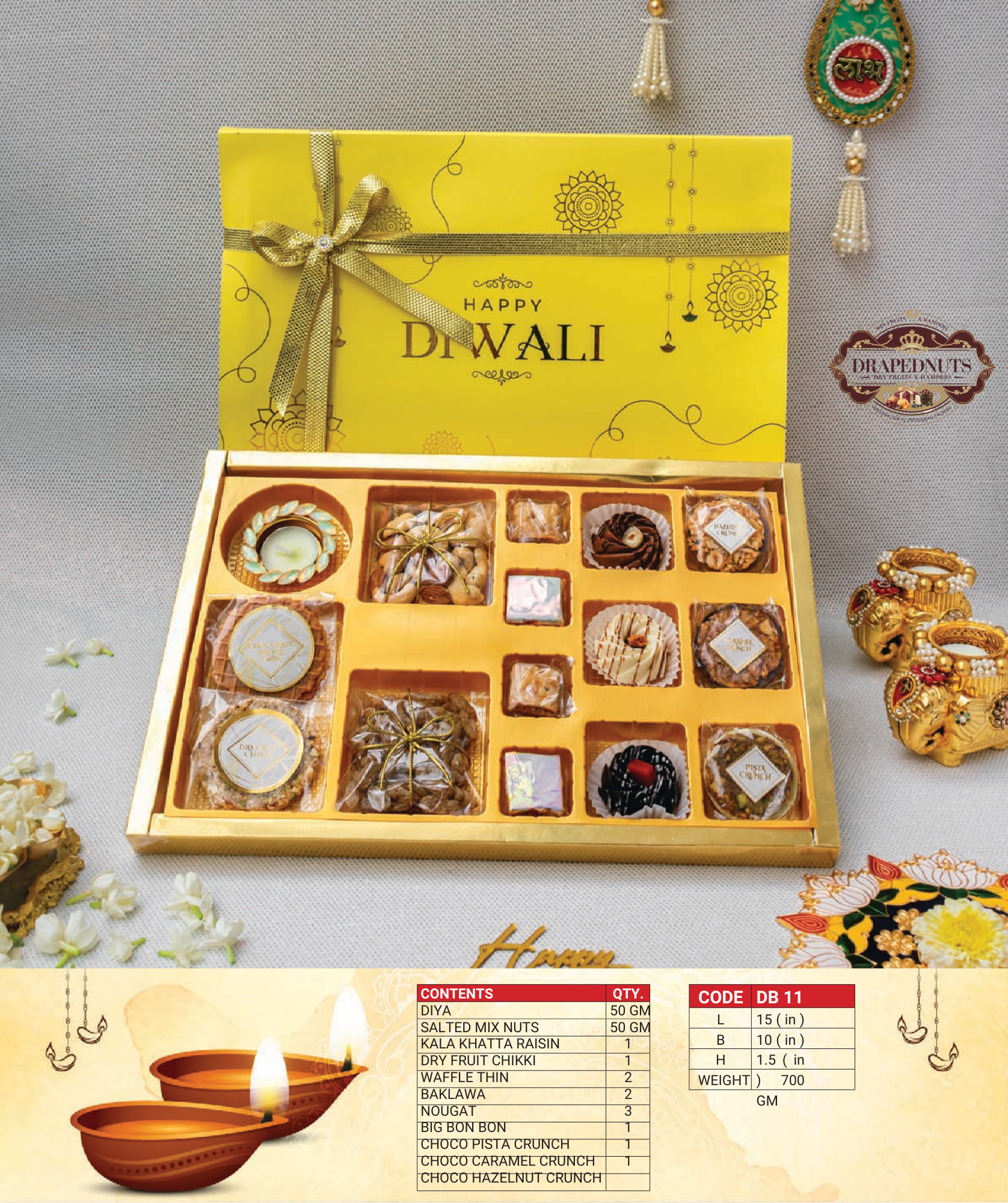 Diwali Gift Box with Assorted Sweets DB11