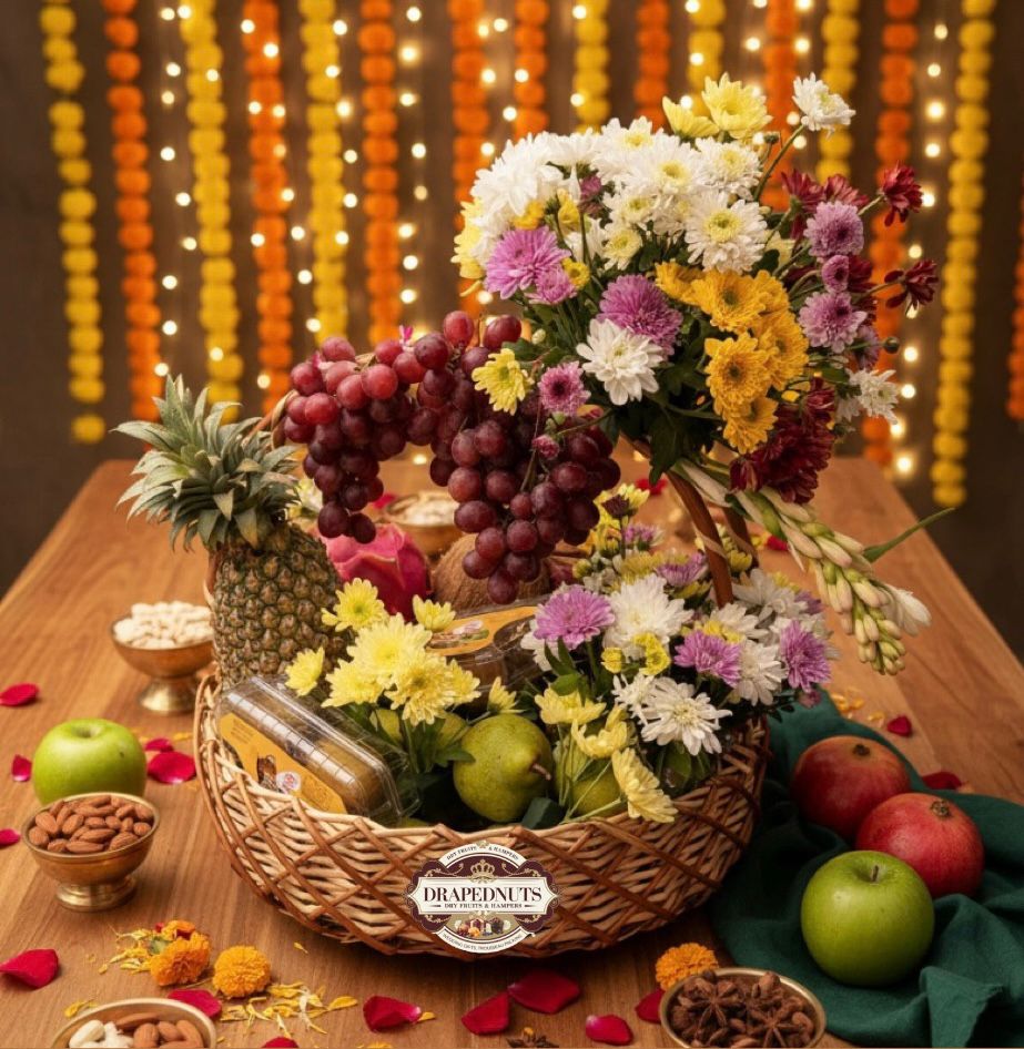 Grand Royale Fruit & Nut Hamper – Premium Festive Gift Basket by Drapednuts