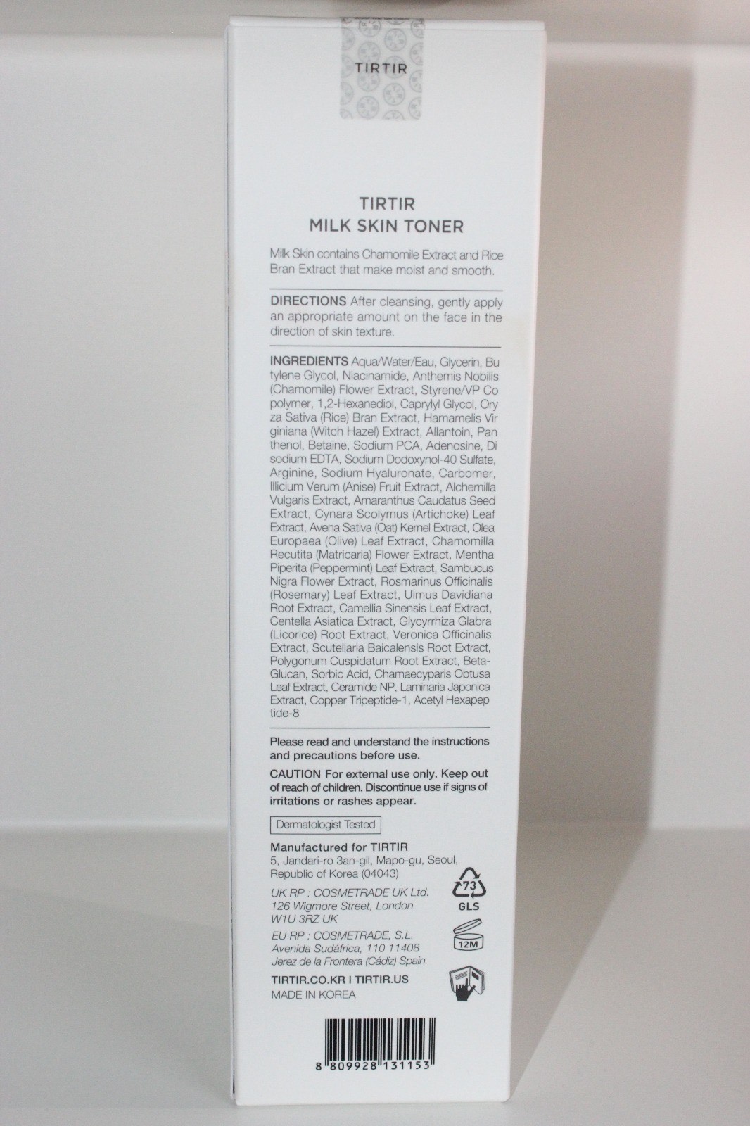 TIRTIR Lait Tonique pour la Peau
