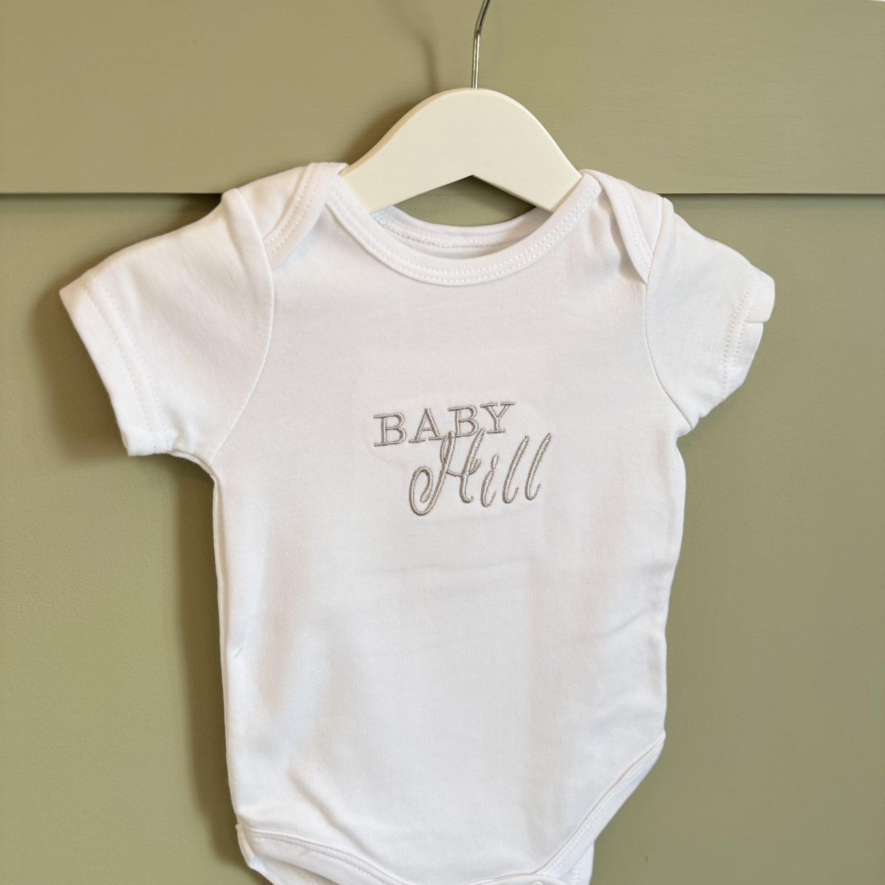 Personalised Baby White Waffle Blanket & Bodysuit Vest Bundle