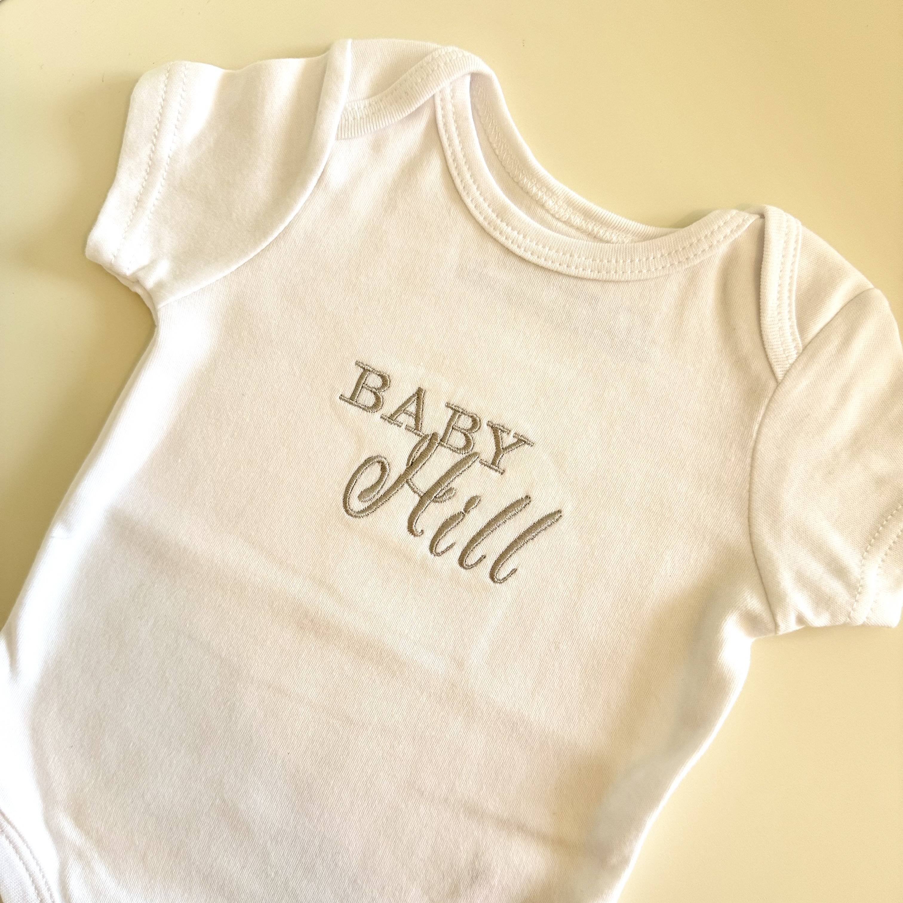 Personalised White Baby Bodysuit Vest
