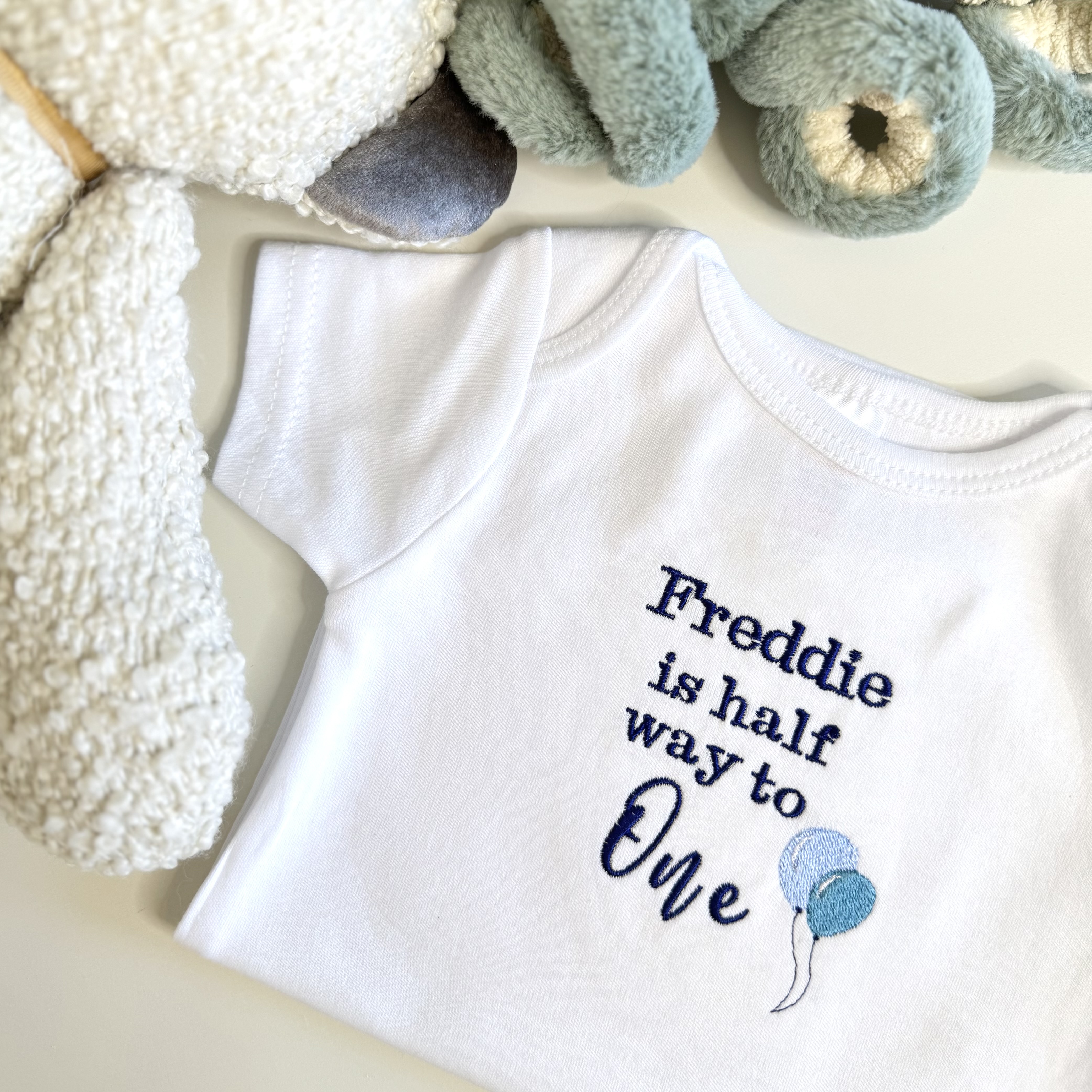 Personalised Half Way To One Bodysuit
