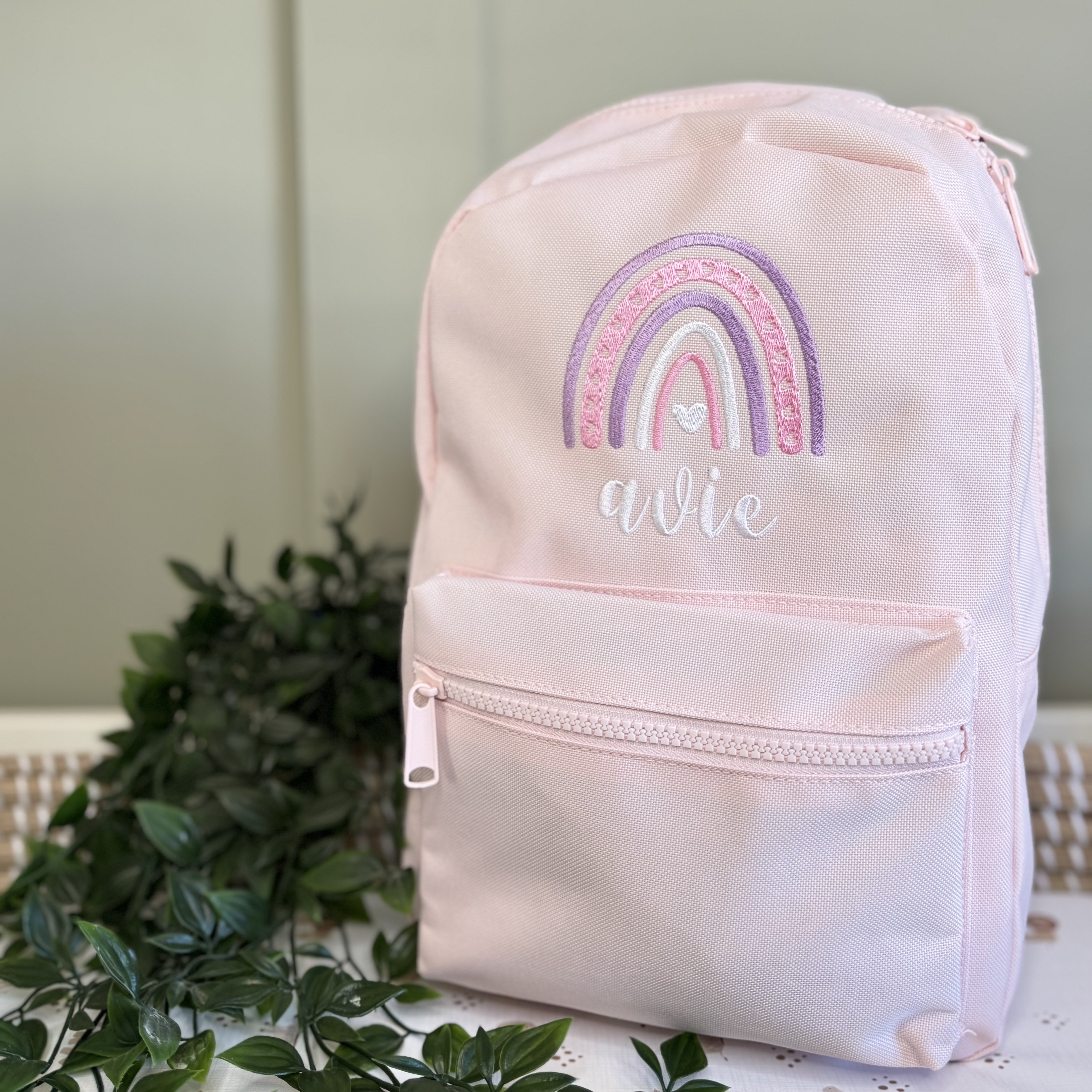 Personalised Pink Rainbow Toddler Backpack