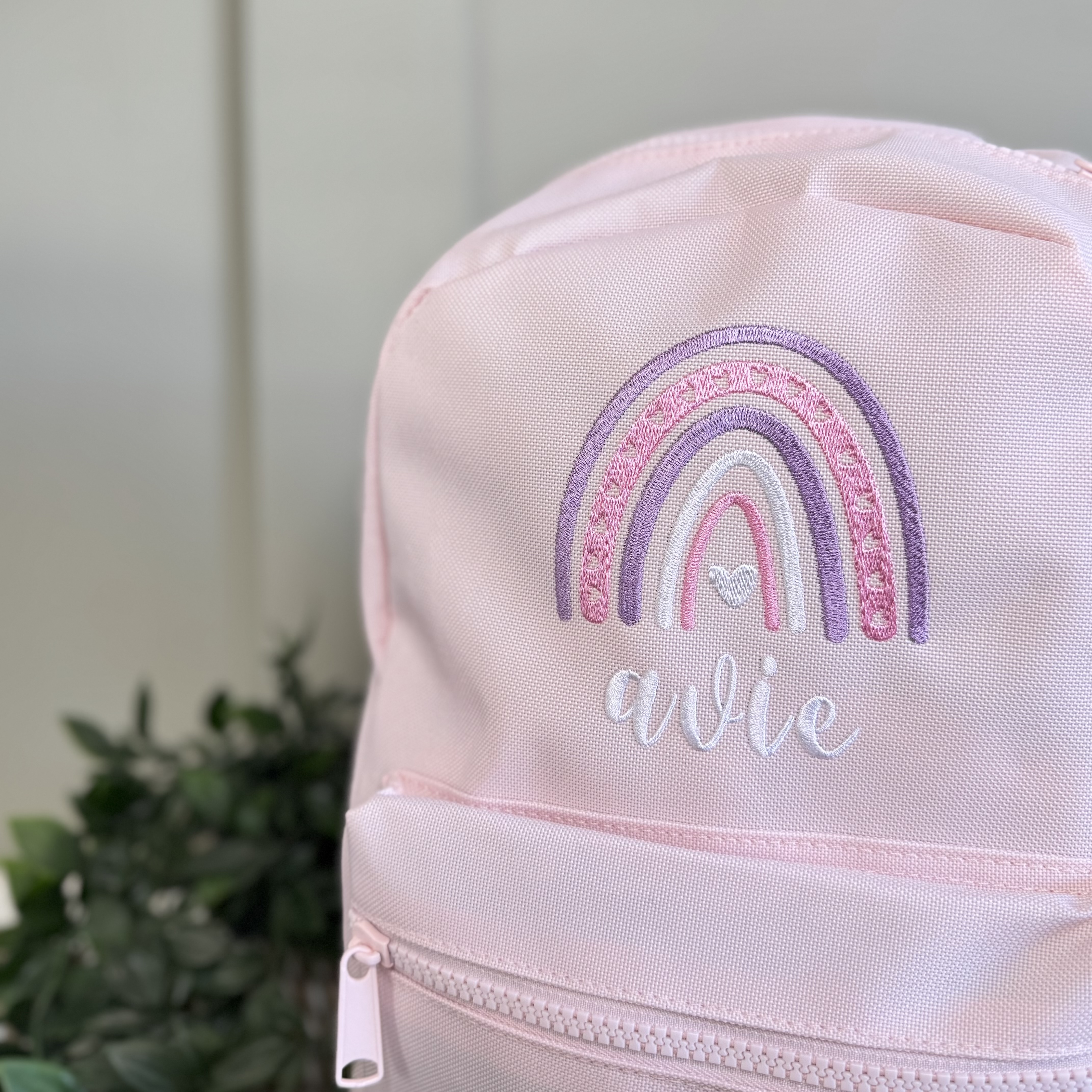 Personalised Pink Rainbow Toddler Backpack
