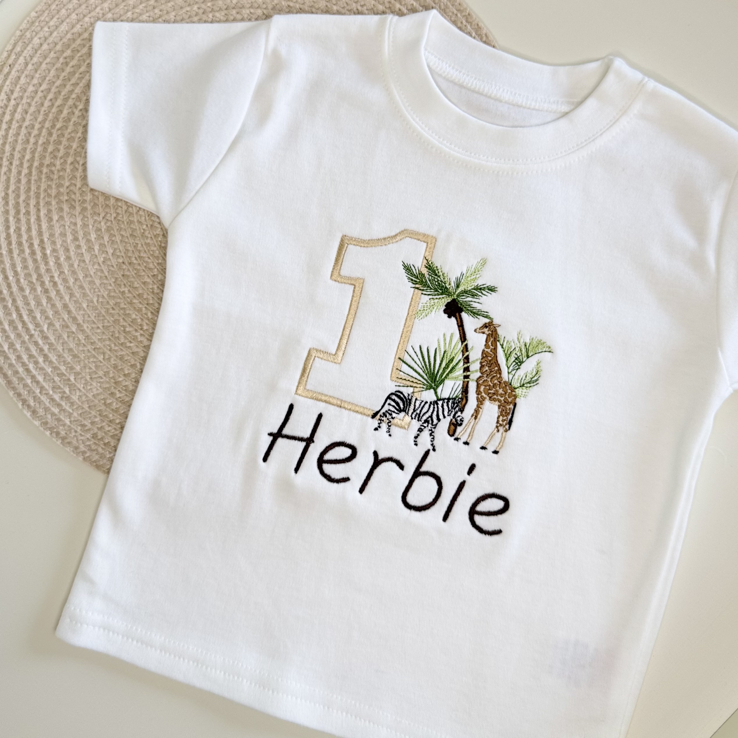 Personalised 1st Birthday Safari Animal T-shirt