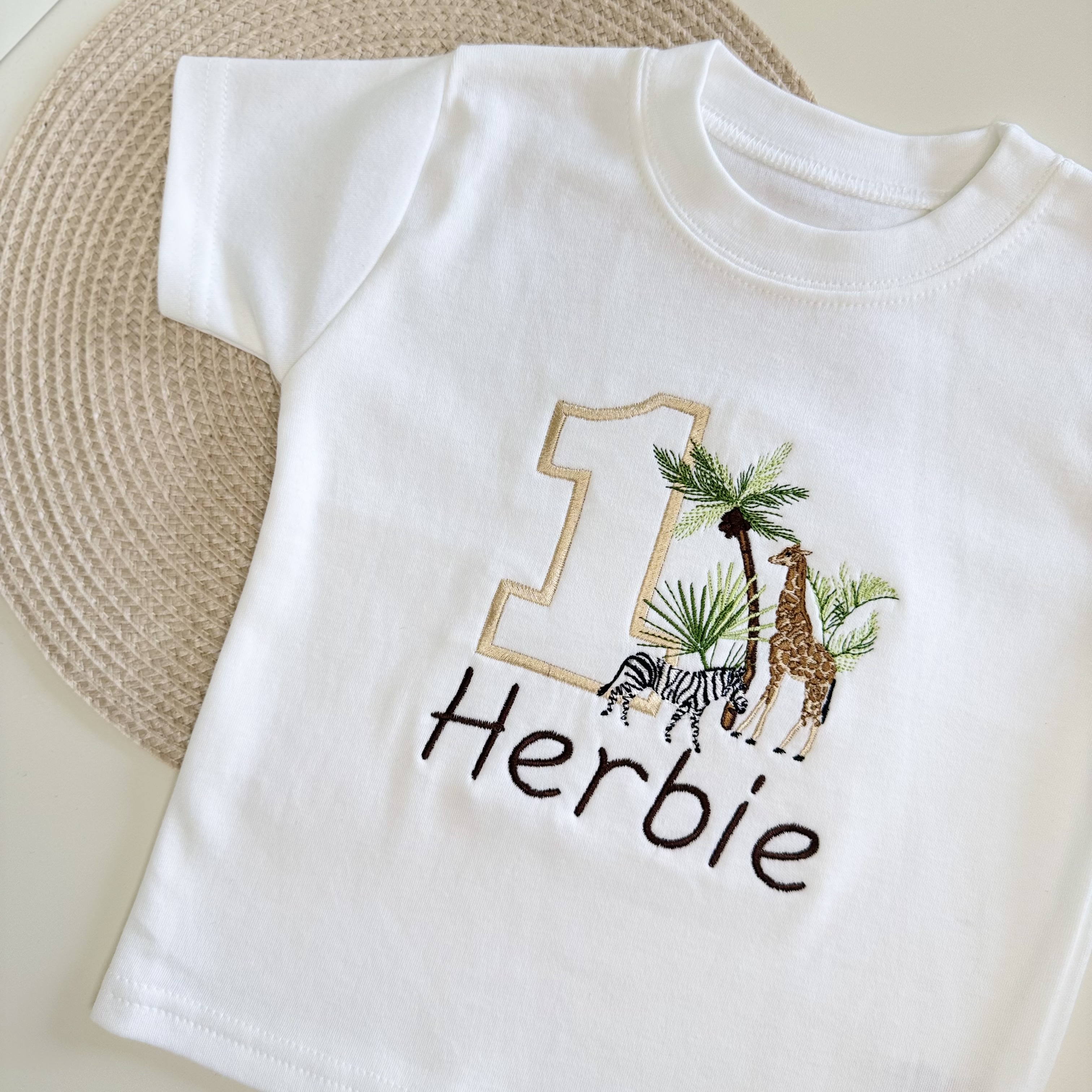 Personalised 1st Birthday Safari Animal T-shirt