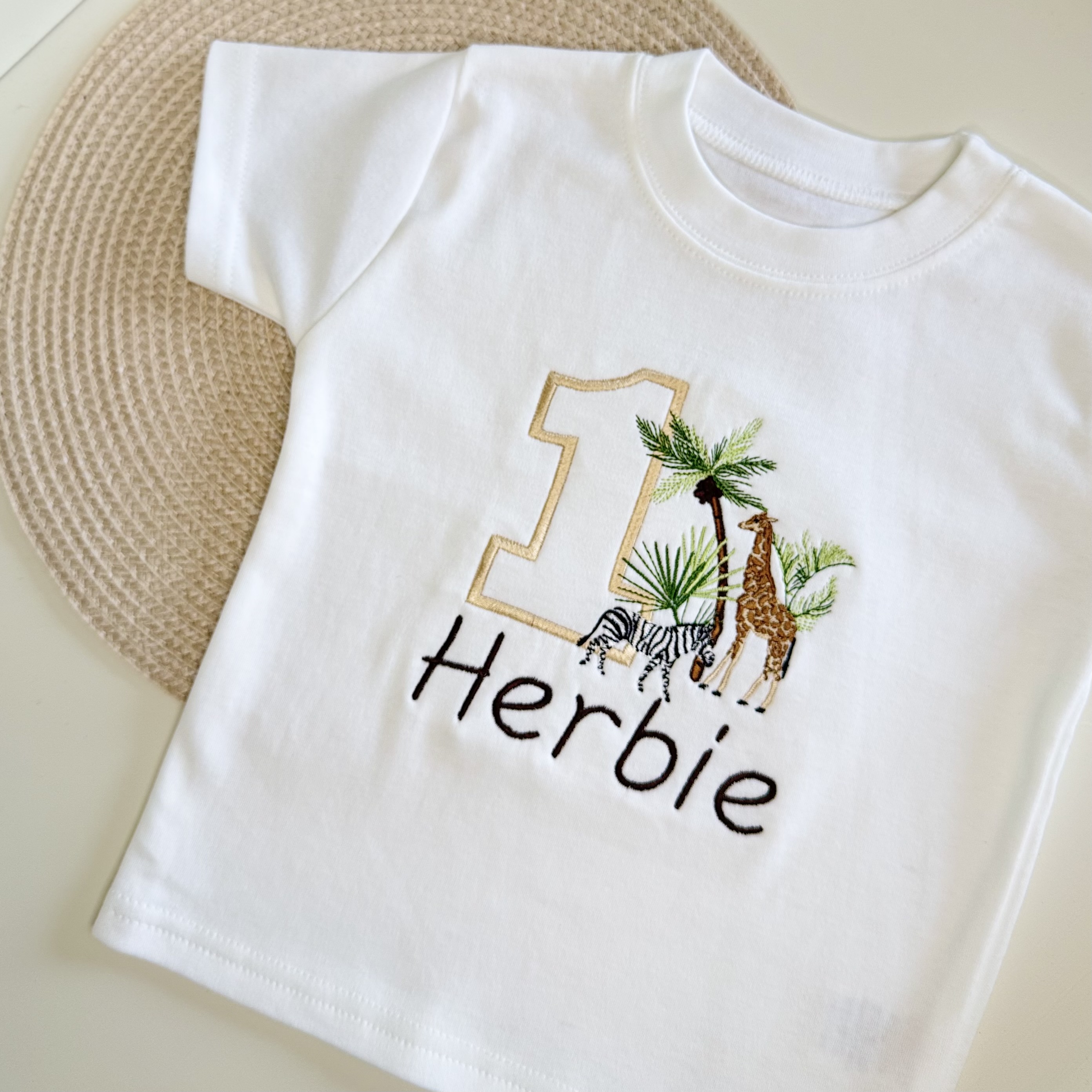 Personalised 1st Birthday Safari Animal T-shirt