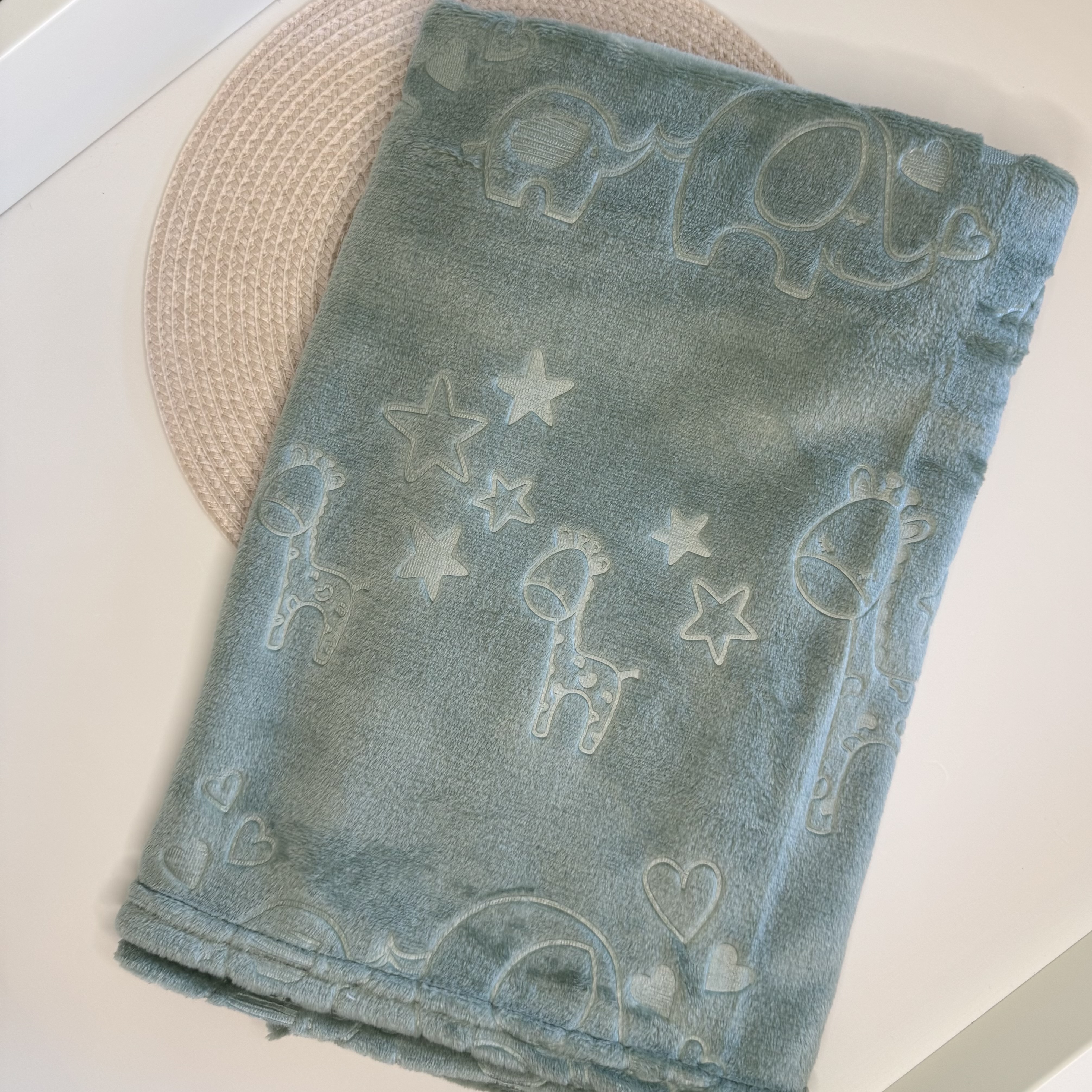 Personalised Green Safari Animal Baby Blanket