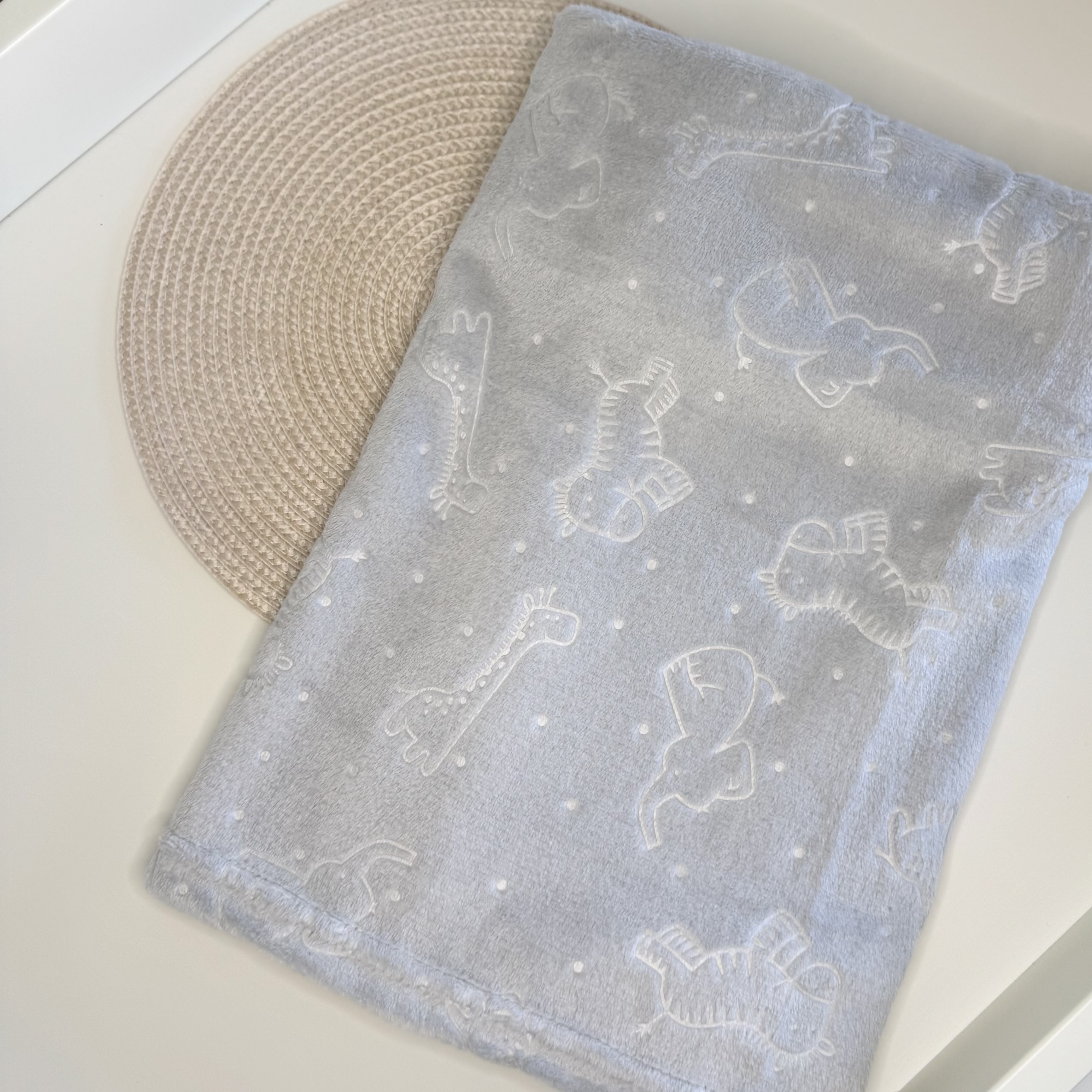 Personalised Grey Animal Baby Blanket