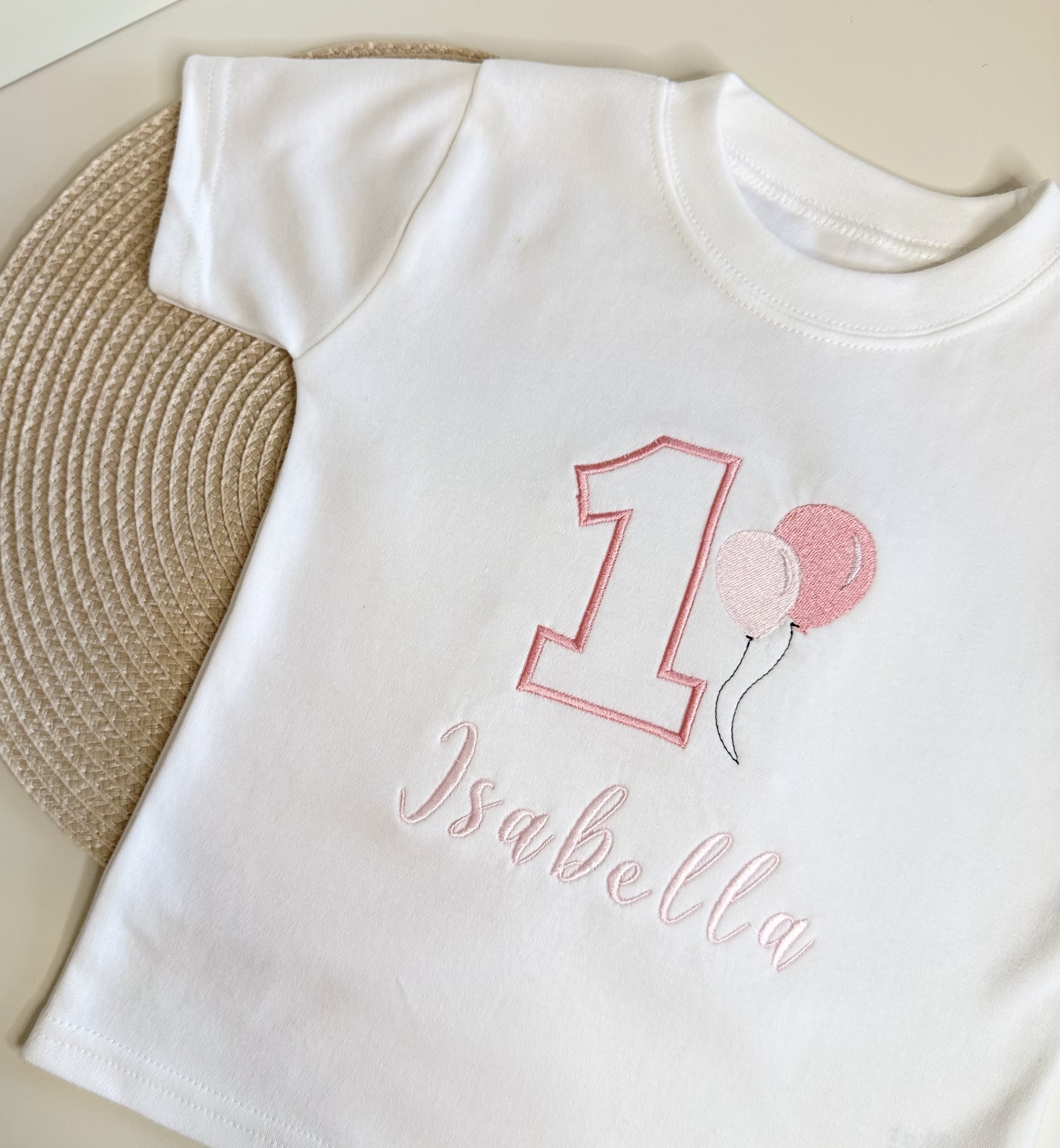 Personalised Balloon Pink Birthday T-shirt
