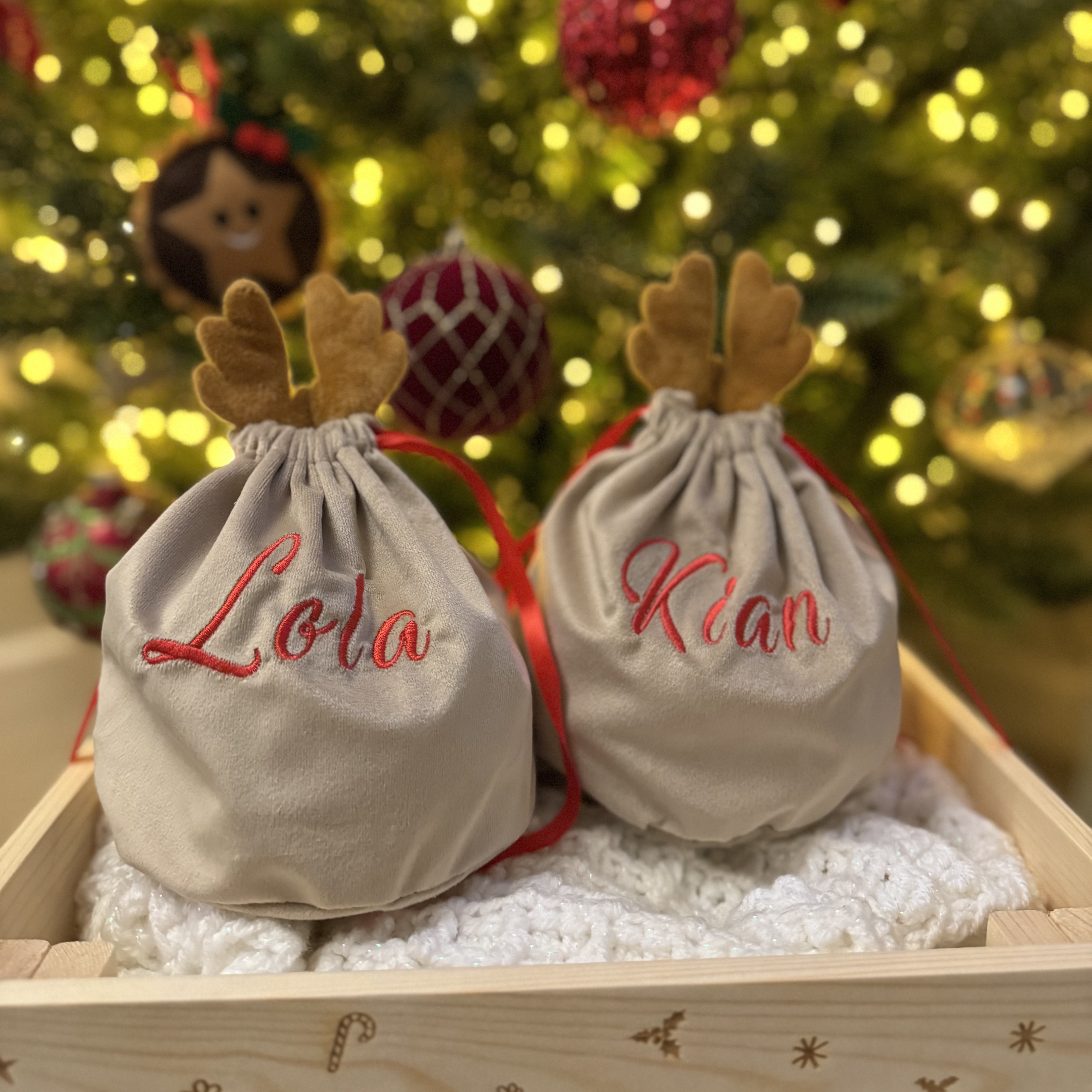 Personalised Christmas Reindeer Gift Bag