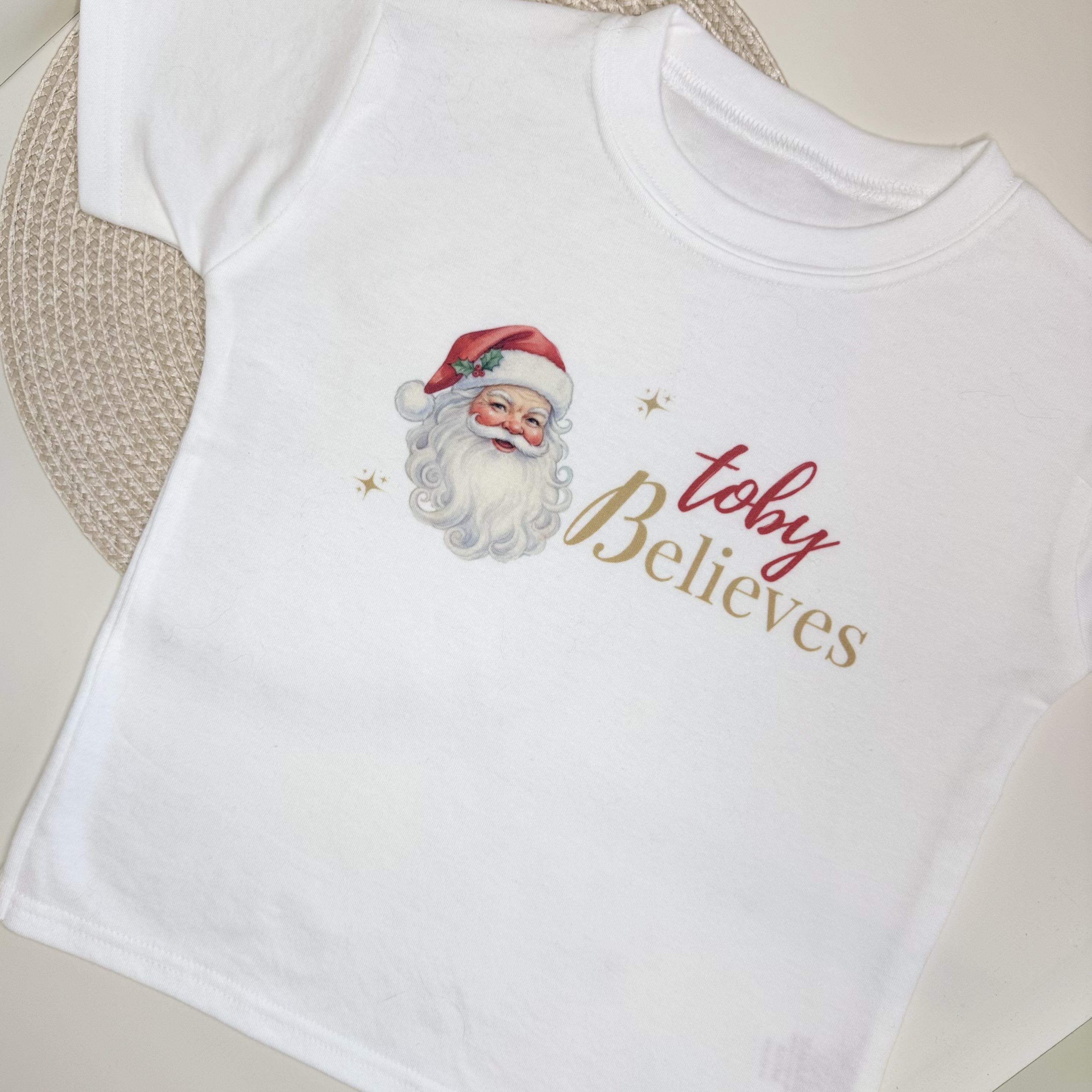 Personalised Christmas ‘Believes’ Santa T-shirt