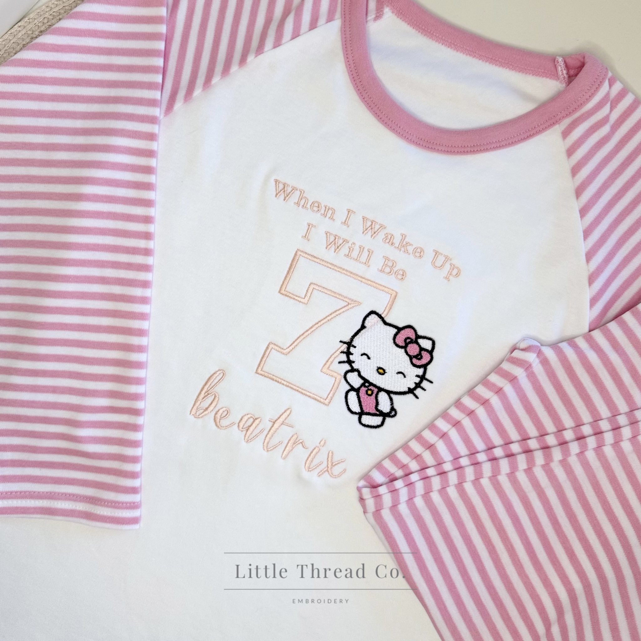 Personalised Pink Hello Kitty Birthday Pyjamas