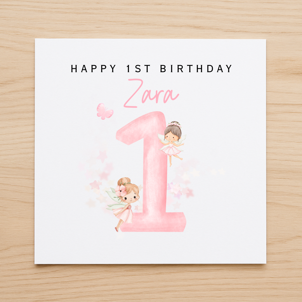 Personalised First Birthday Fairy Card