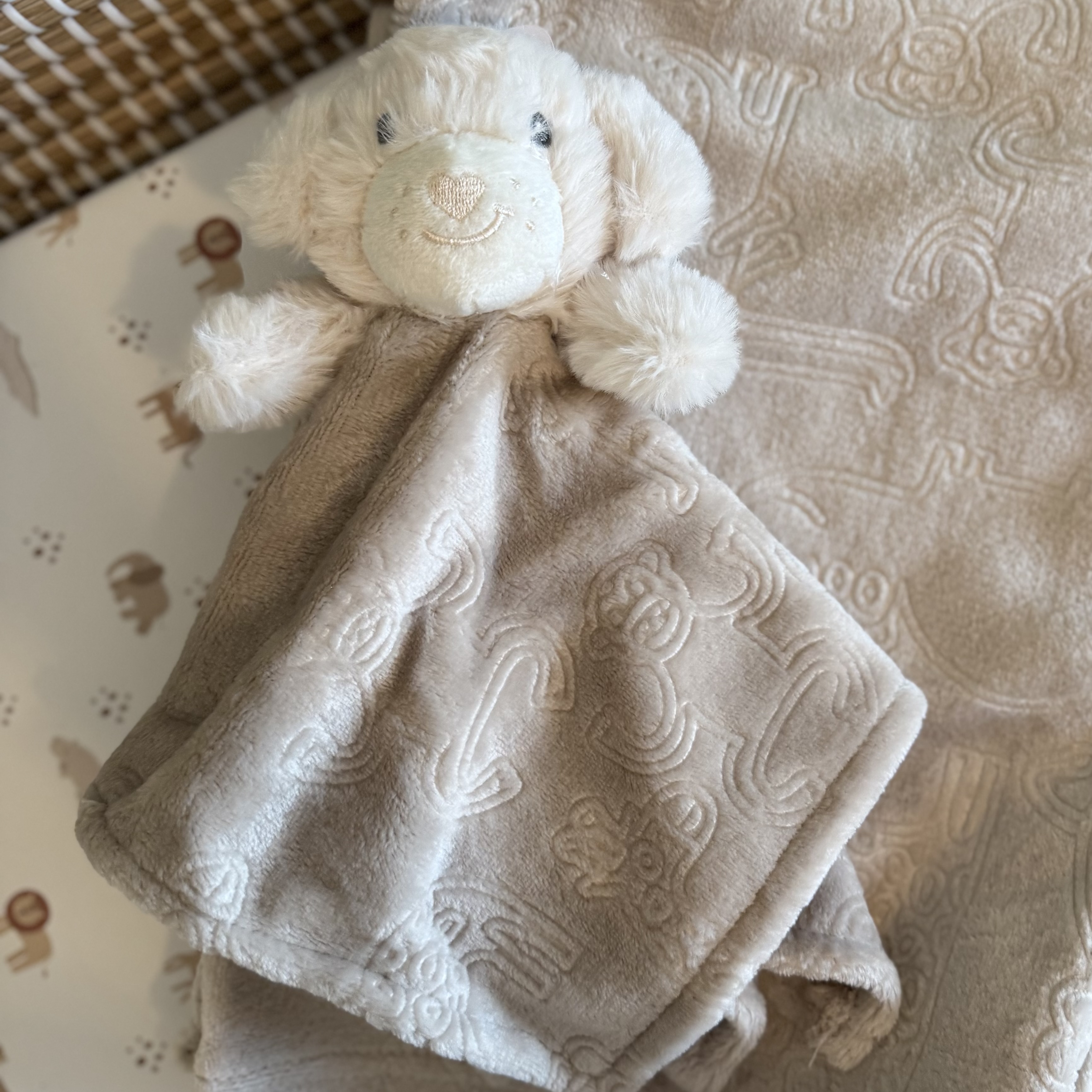 Personalised Beige Safari Animal Comforter
