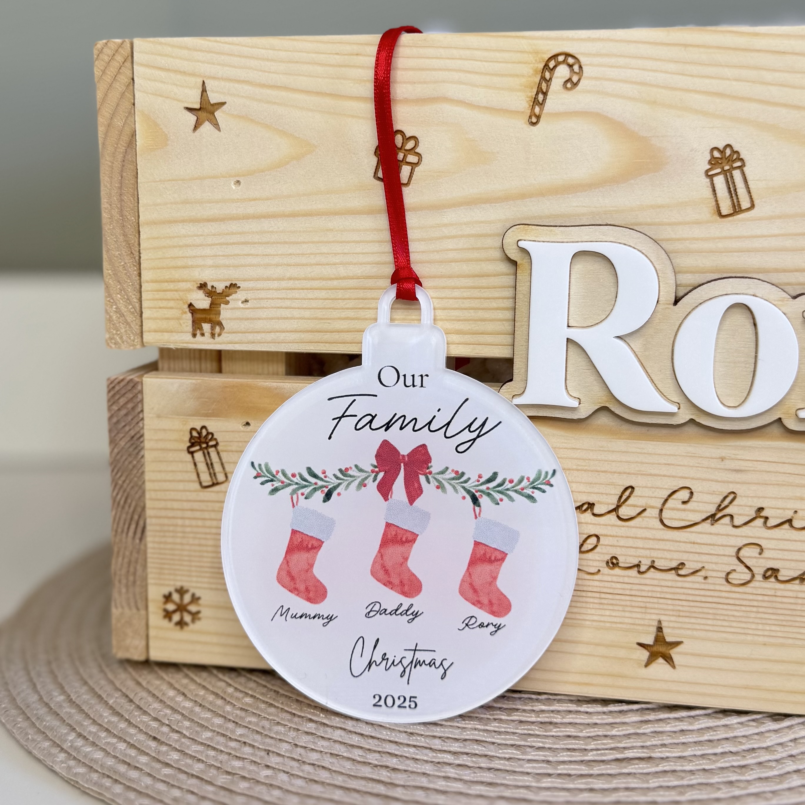 Personalised 'Our Family' Christmas Bauble