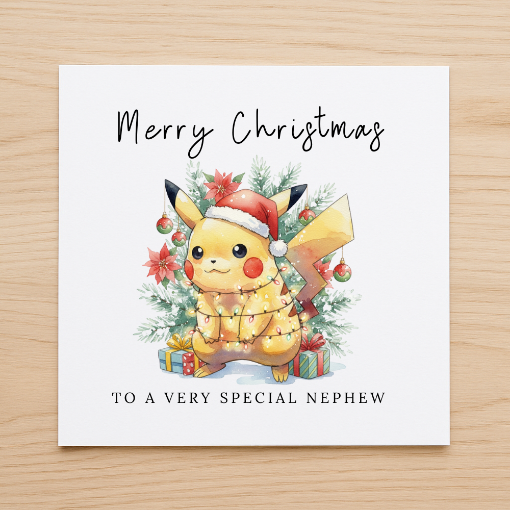 Pokemon Pikachu Christmas Card
